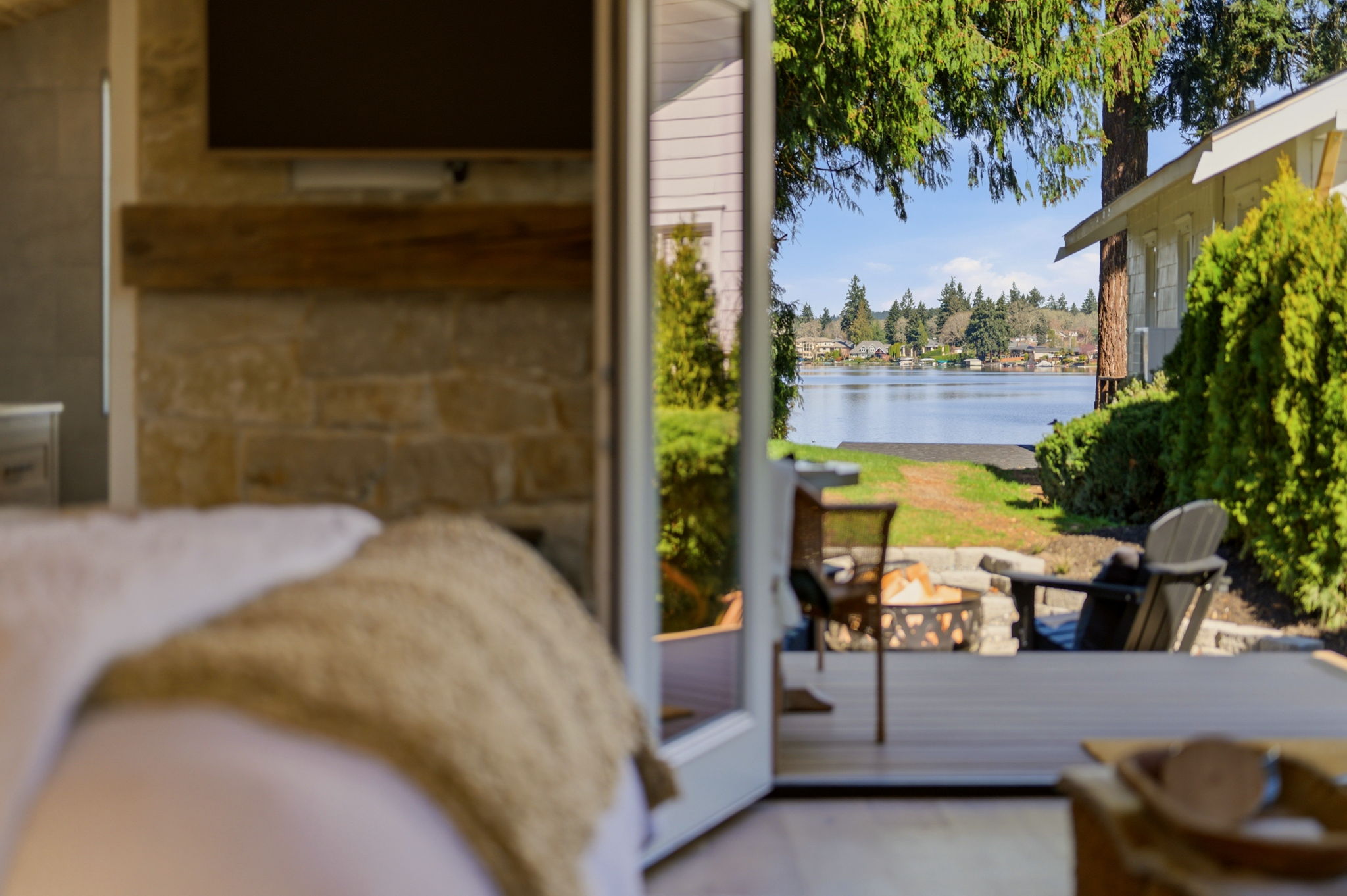 Imagine waking here—doors open, birds singing, sunlight on the water, coffee in hand, and nowhere you need to be but exactly where you are.