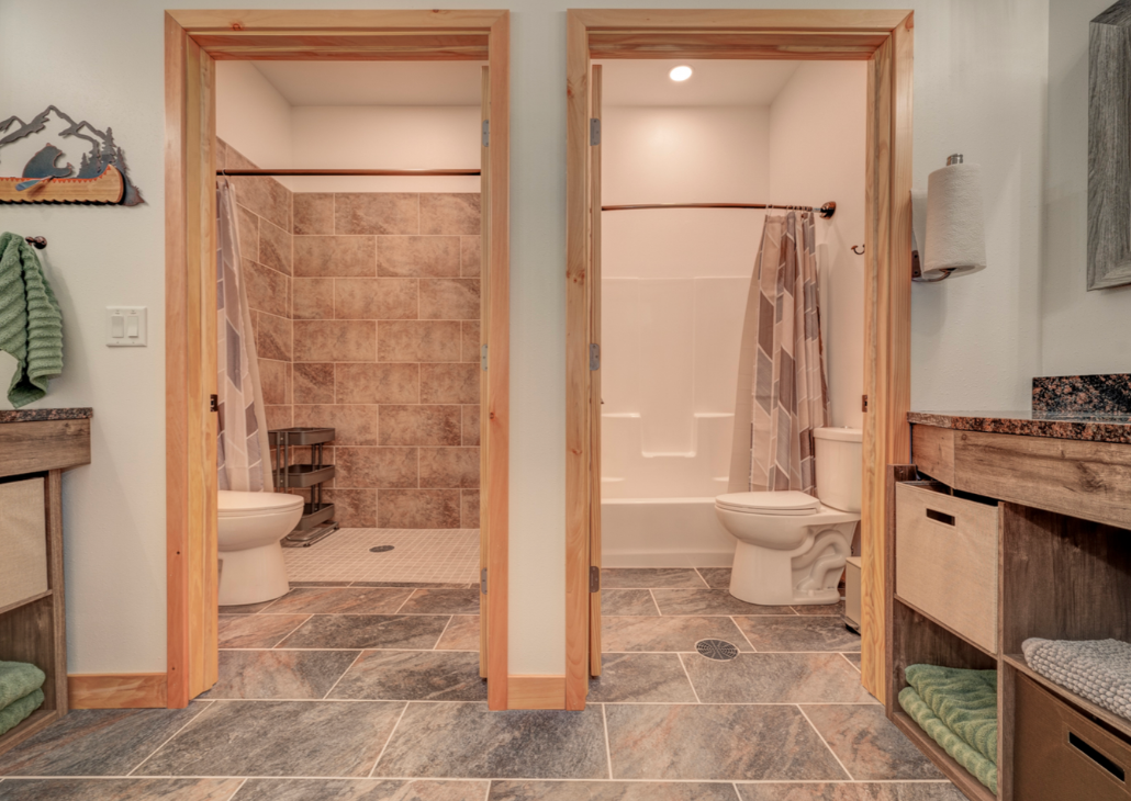 Bathroom photo taken of another unit to show the sink area is a shared space.