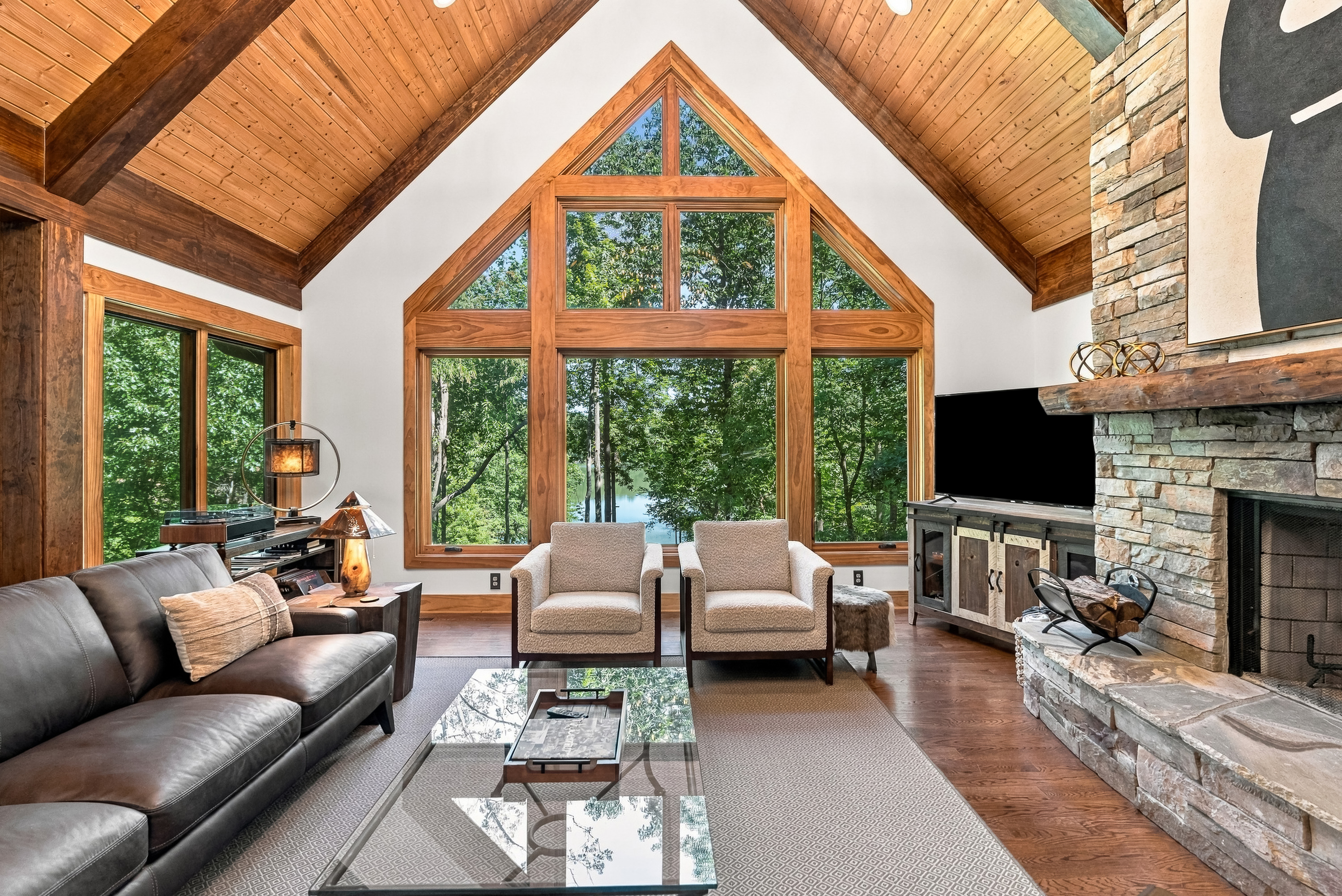 Floor to ceiling windows let in plenty of natural light