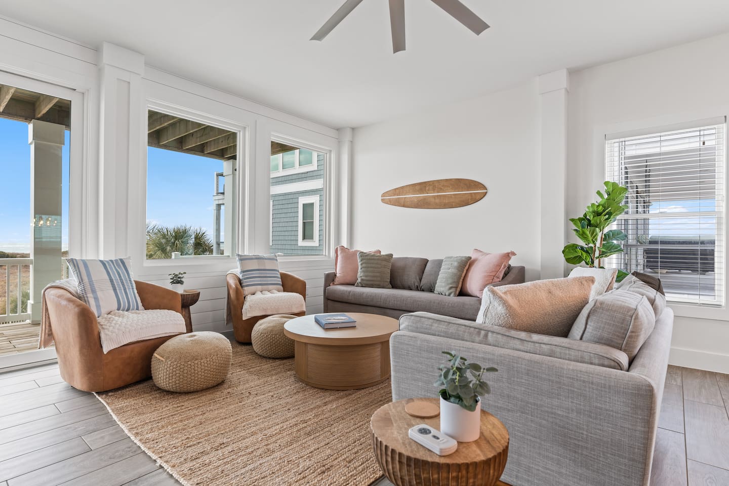 Living room is equipped with a queen sleeper sofa - all bedding provided. 