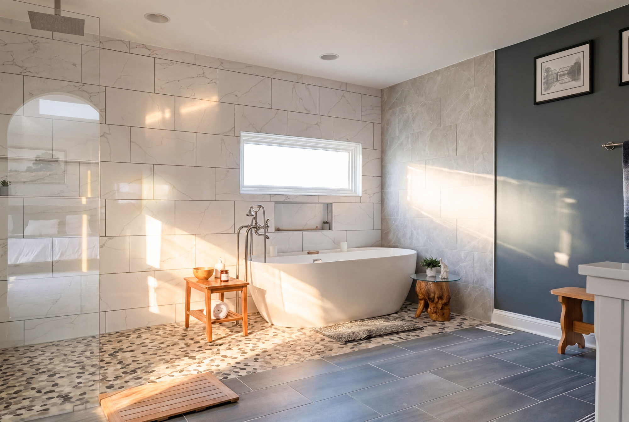 Master Bath with roll-in accessible shower