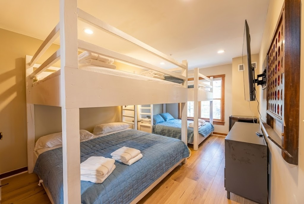 This bunk room is perfect for kids and teens with plenty of space to play and relax!