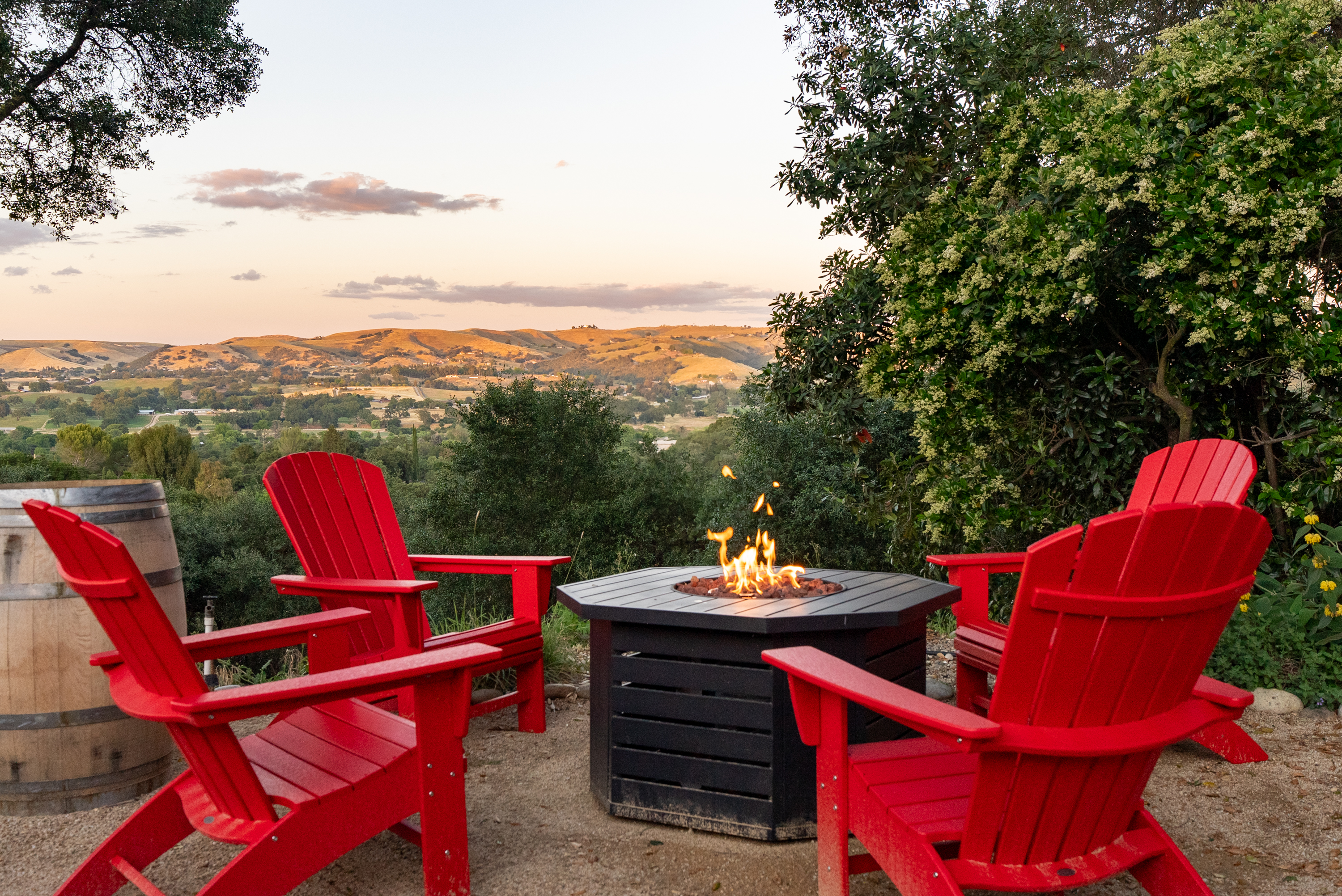 Sunset around the fire pit