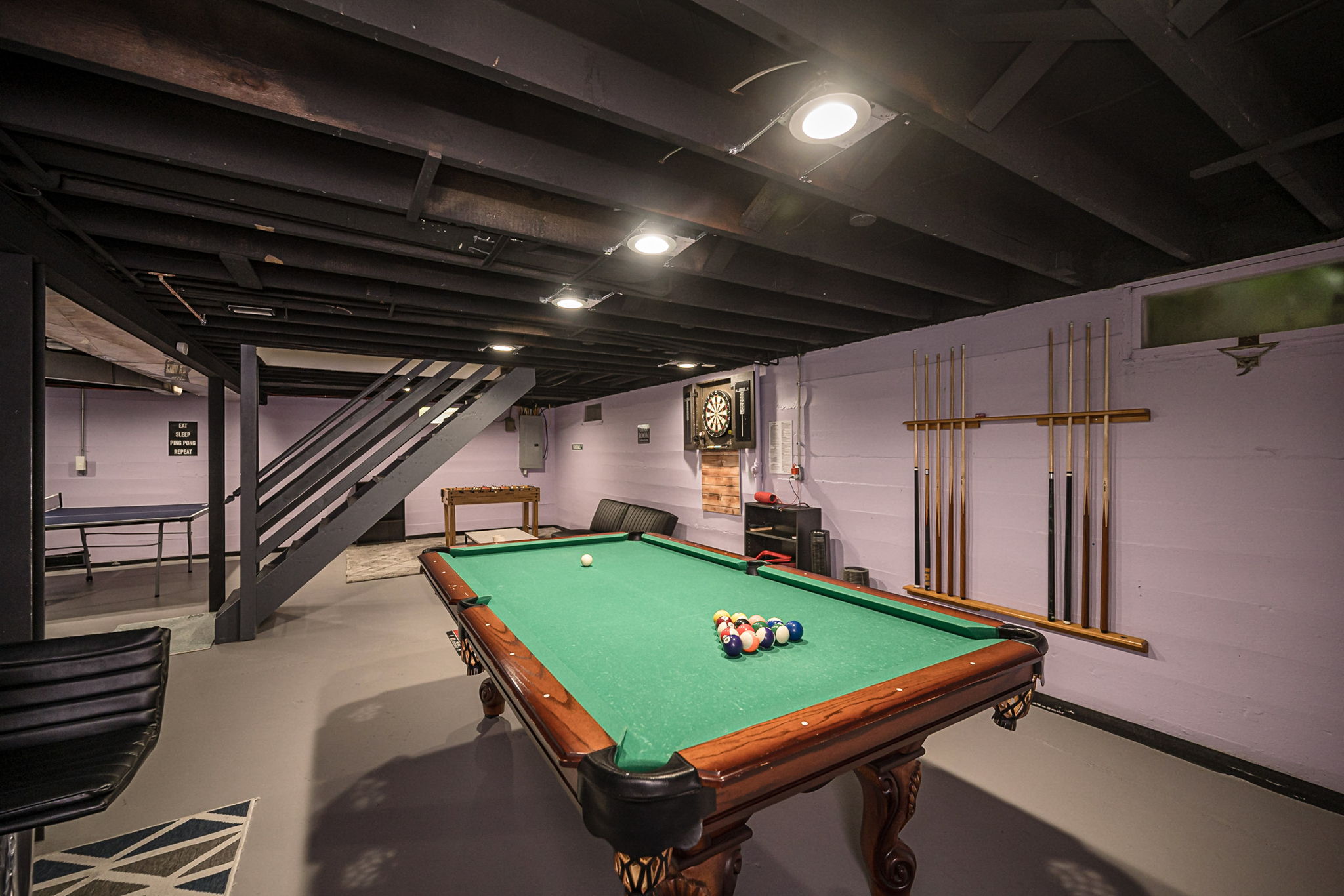 The game room is a favorite place for family fun.