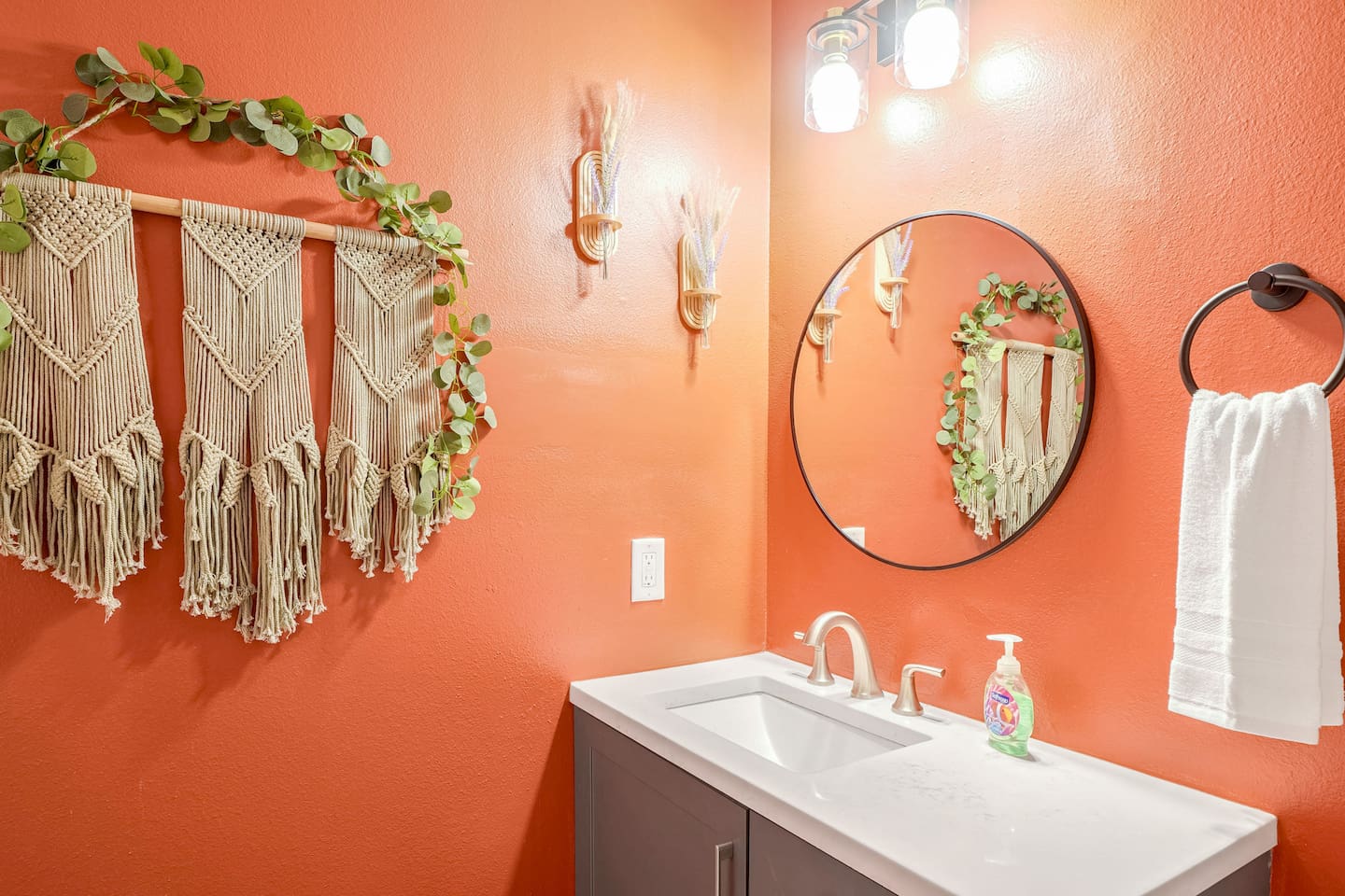Even the bathrooms have striking design to make you feel relaxed and vibrant. Great water pressure and plenty of towels for satisfying showers! 
