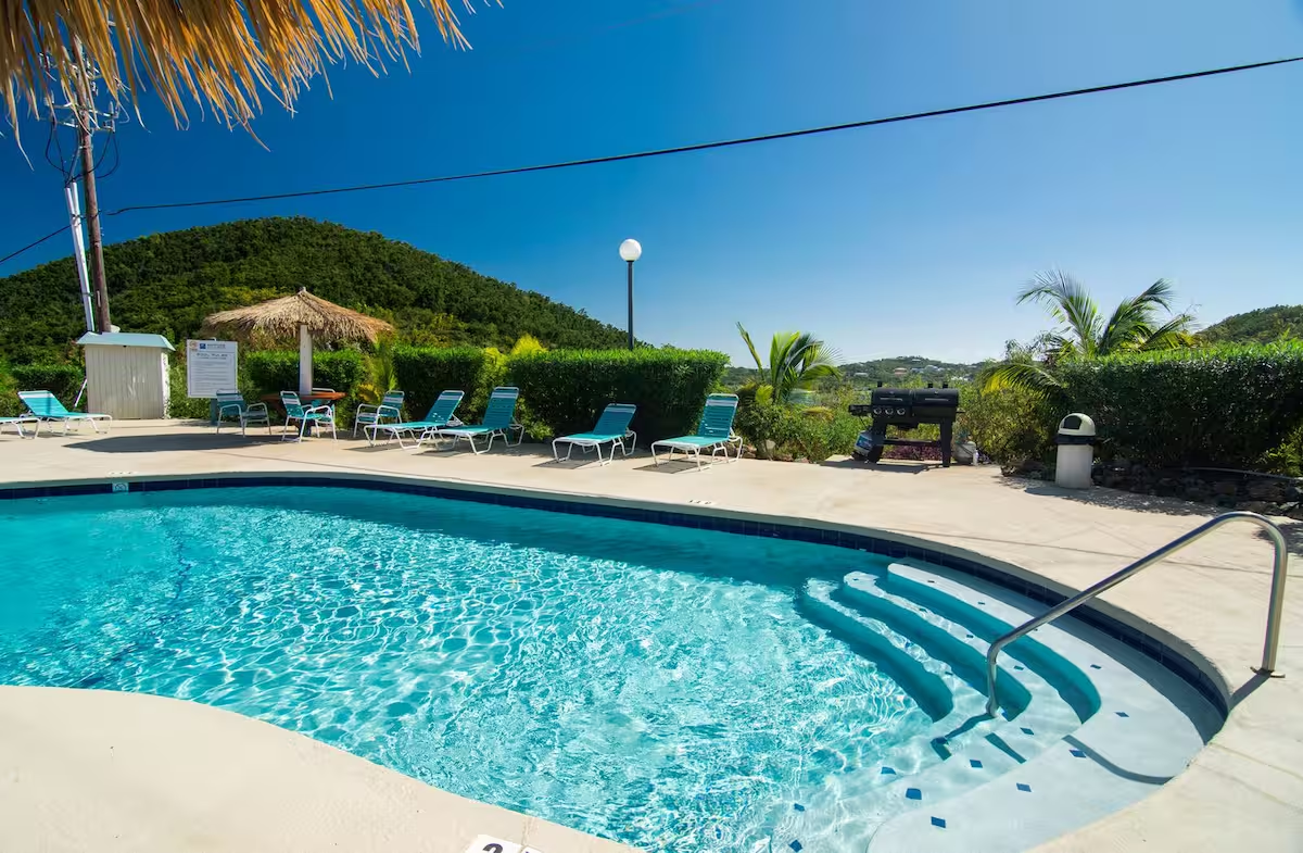 There are 2 pools on the property