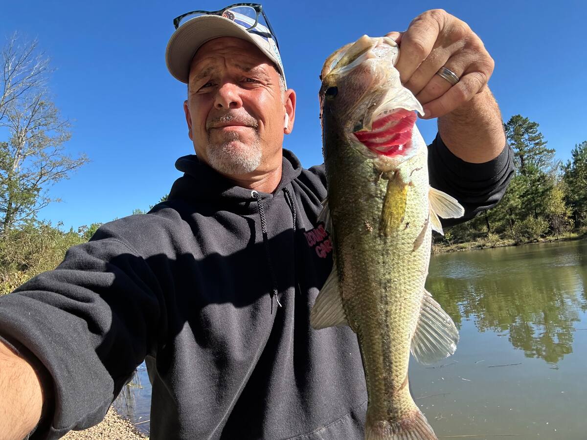 Catching Bass in the pond!