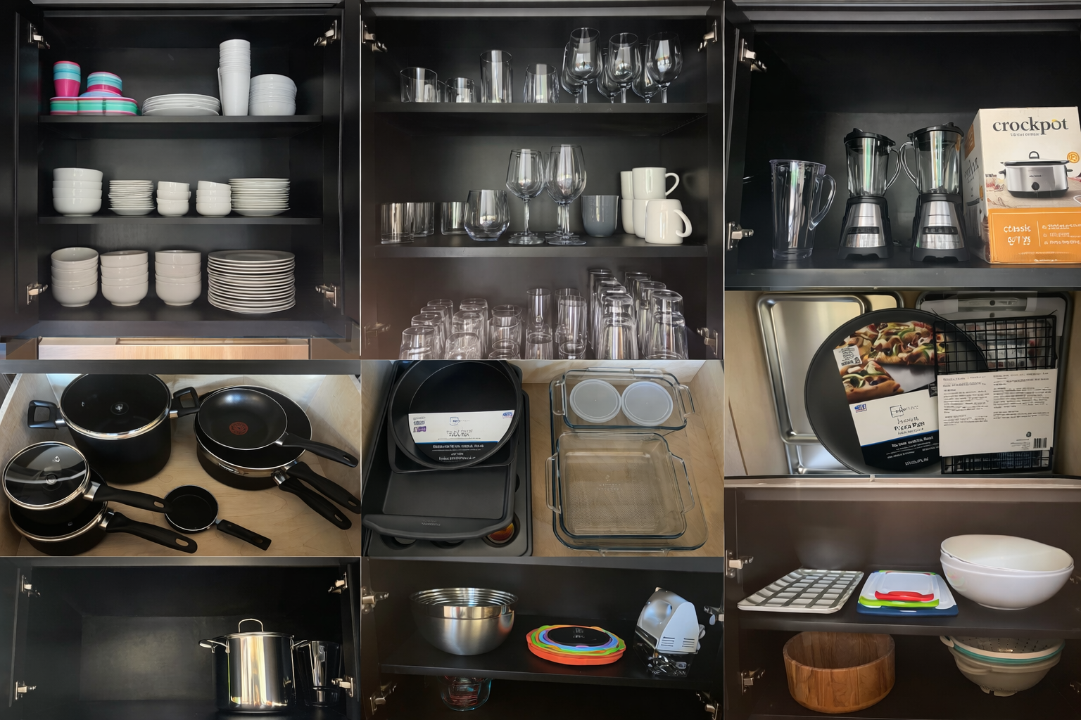 The cabinets are generously stocked with everything you need for a comfortable stay. Inside, you'll find dinnerware, glassware, cookware, utensils, small appliances, and so much more!