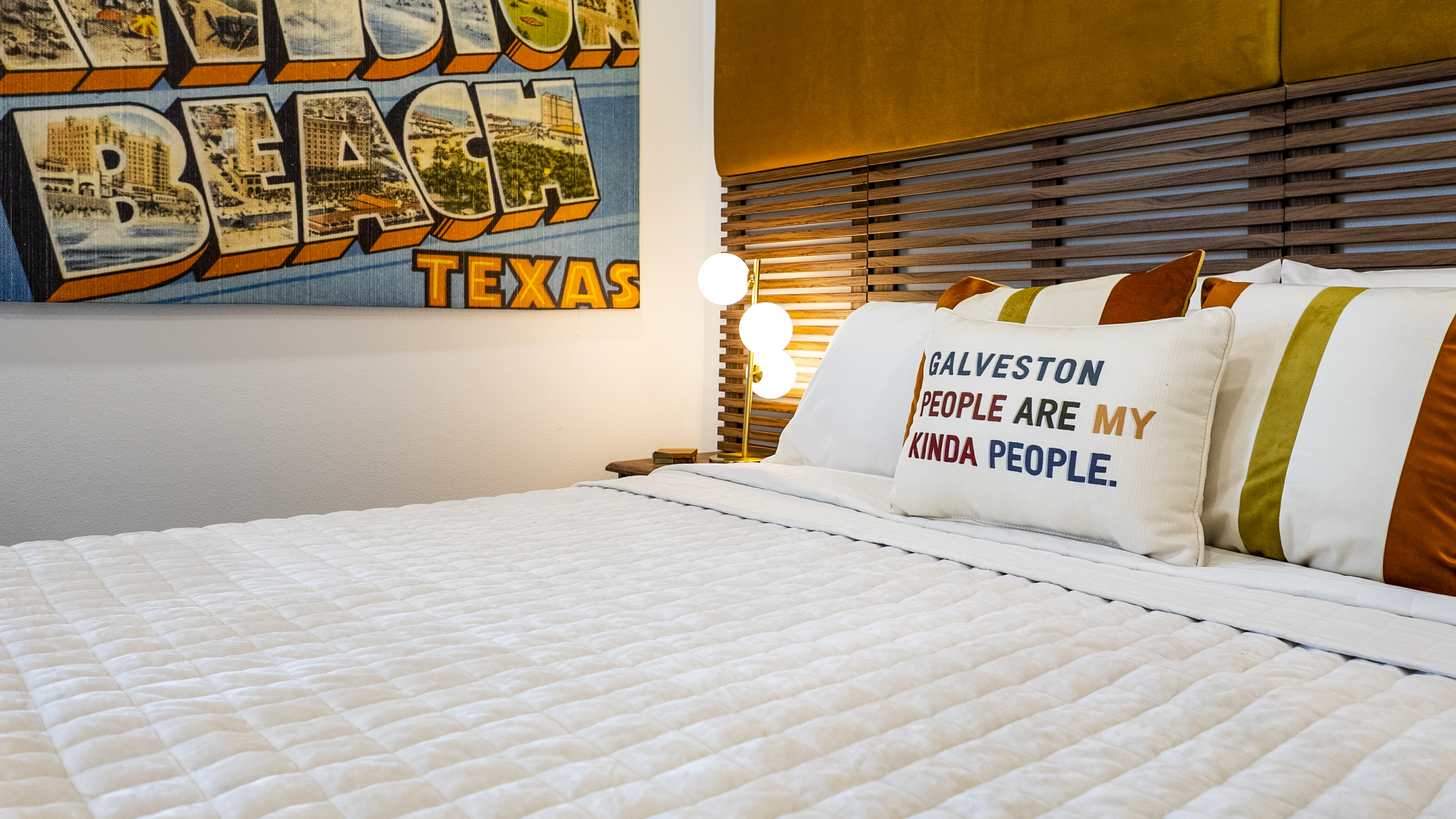Funky and fun, the Vintage Galveston Primary Suite is the perfect place to relax!