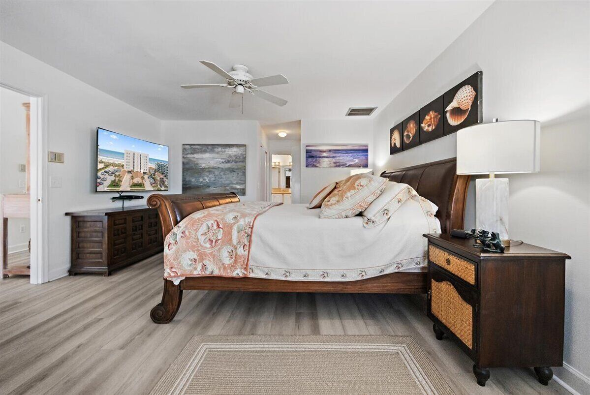 Primary bedroom with king bed