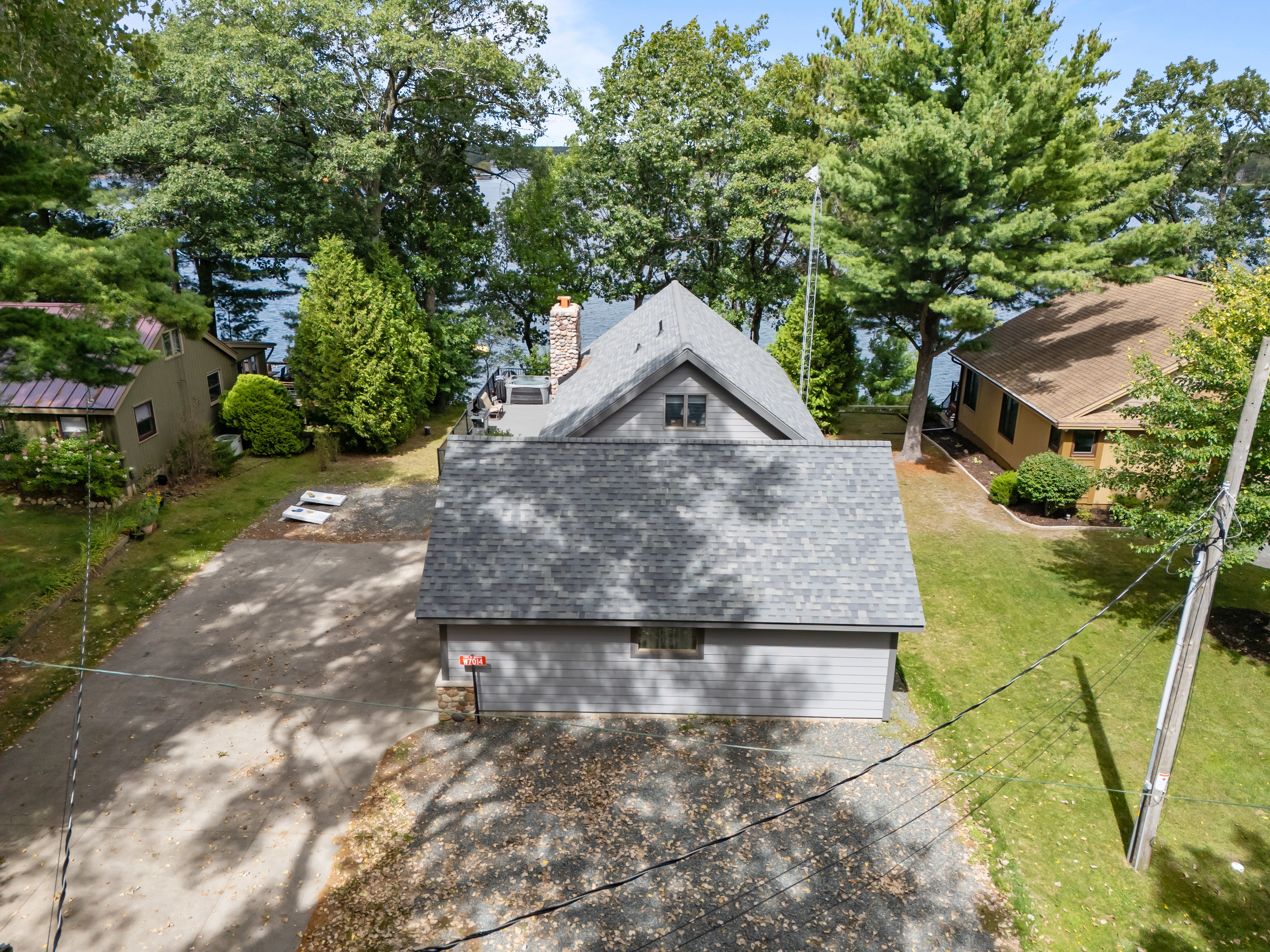 The large, spacious driveway makes parking easy—even with a boat trailer in tow.