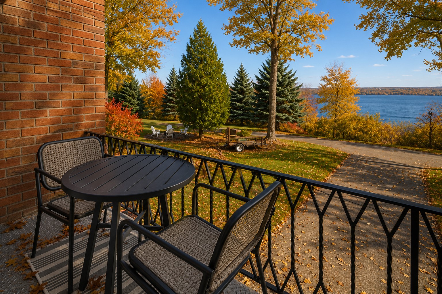 The Balcony offers panoramic views of Cayuga lake.
