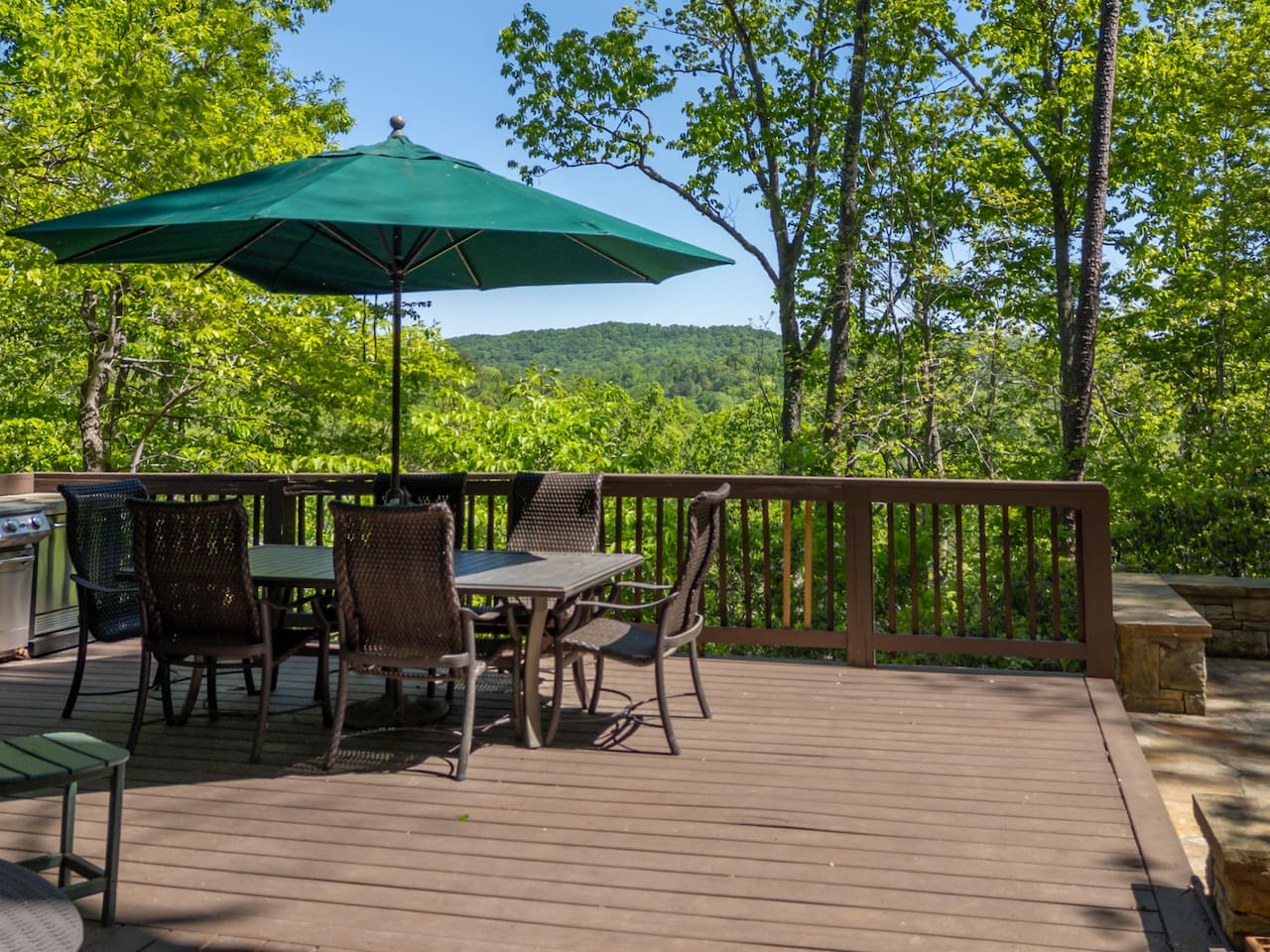 Dining space on main-level deck