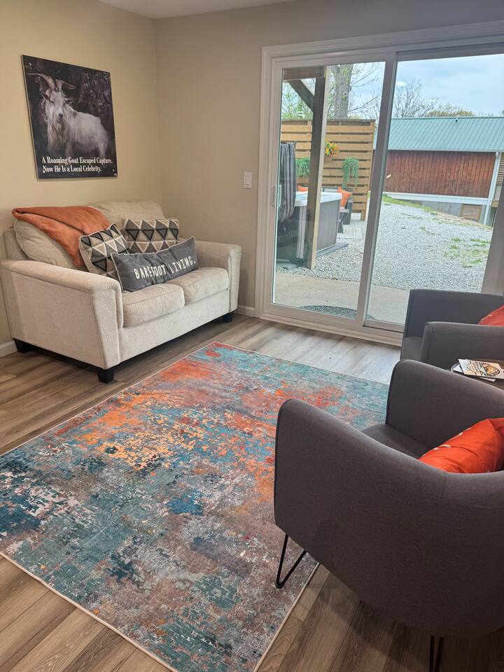 Lower level access to Rocking Porch and Private Oasis