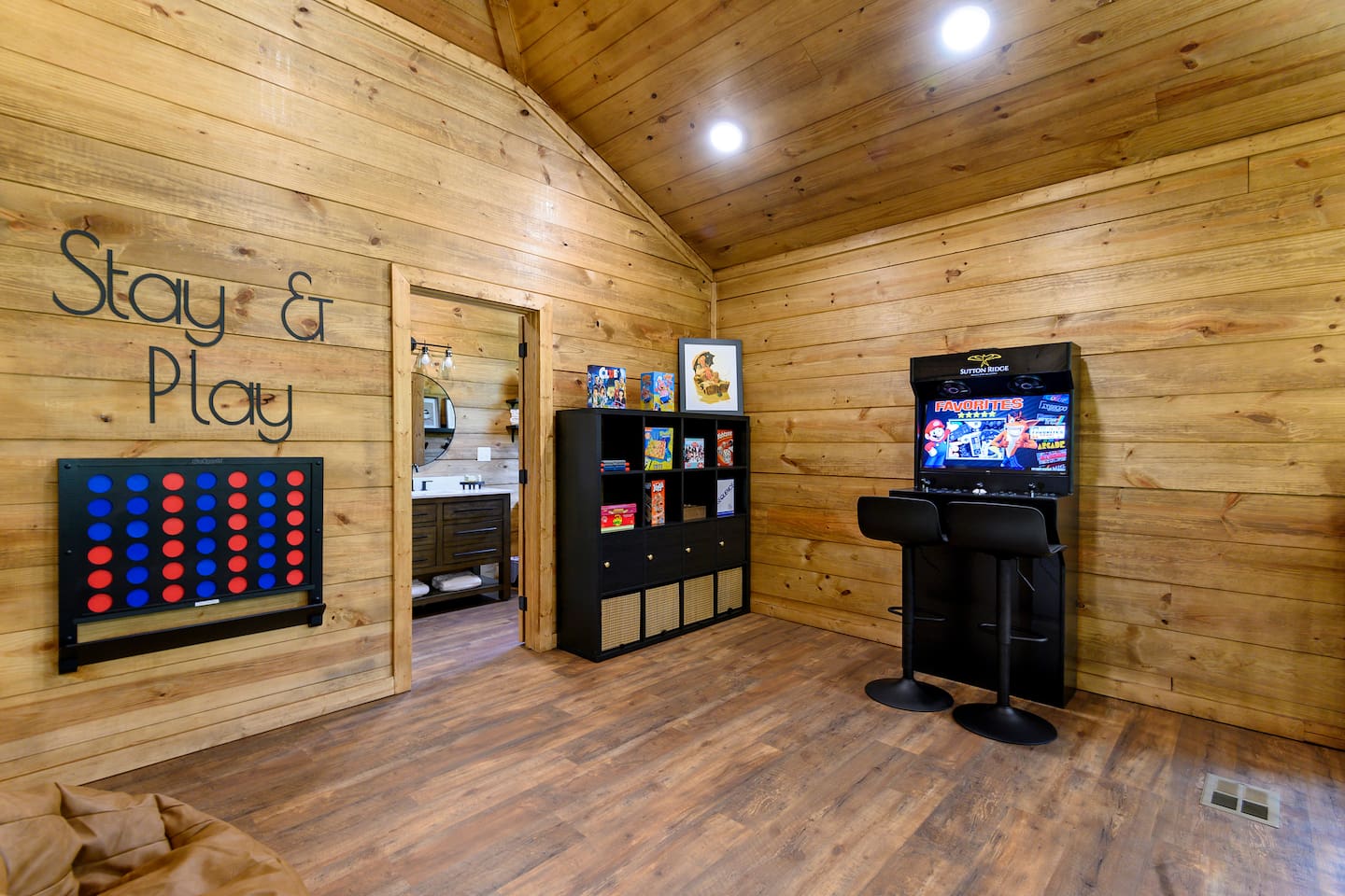The ultimate hangout spot—unwind, compete, or just kick back in the game loft.