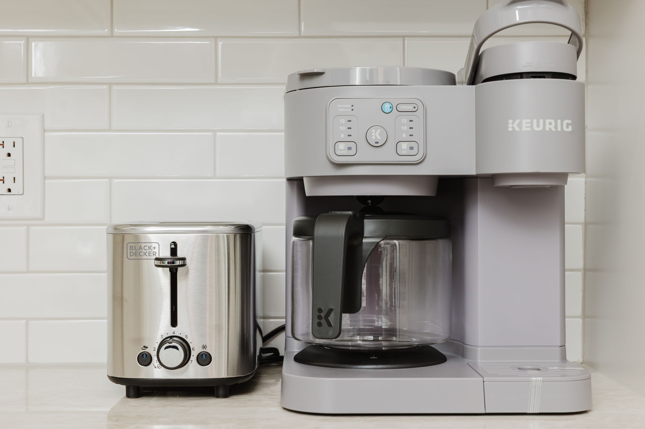 Keurig Duo for kcup or drip coffee to start your morning (coffee included in your stay!)