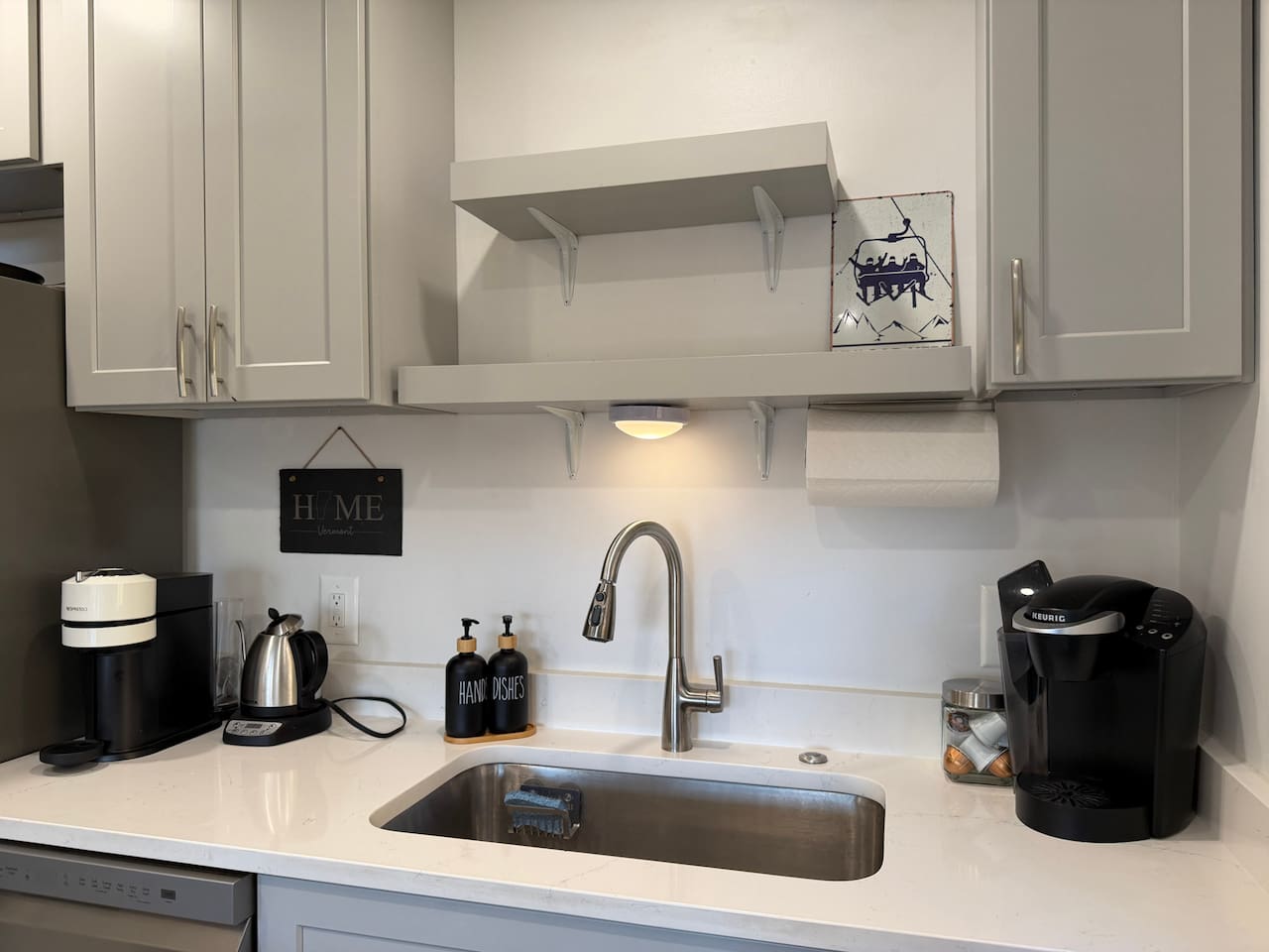 We provide a Keurig as well as a Nespresso machine -- take your pick!