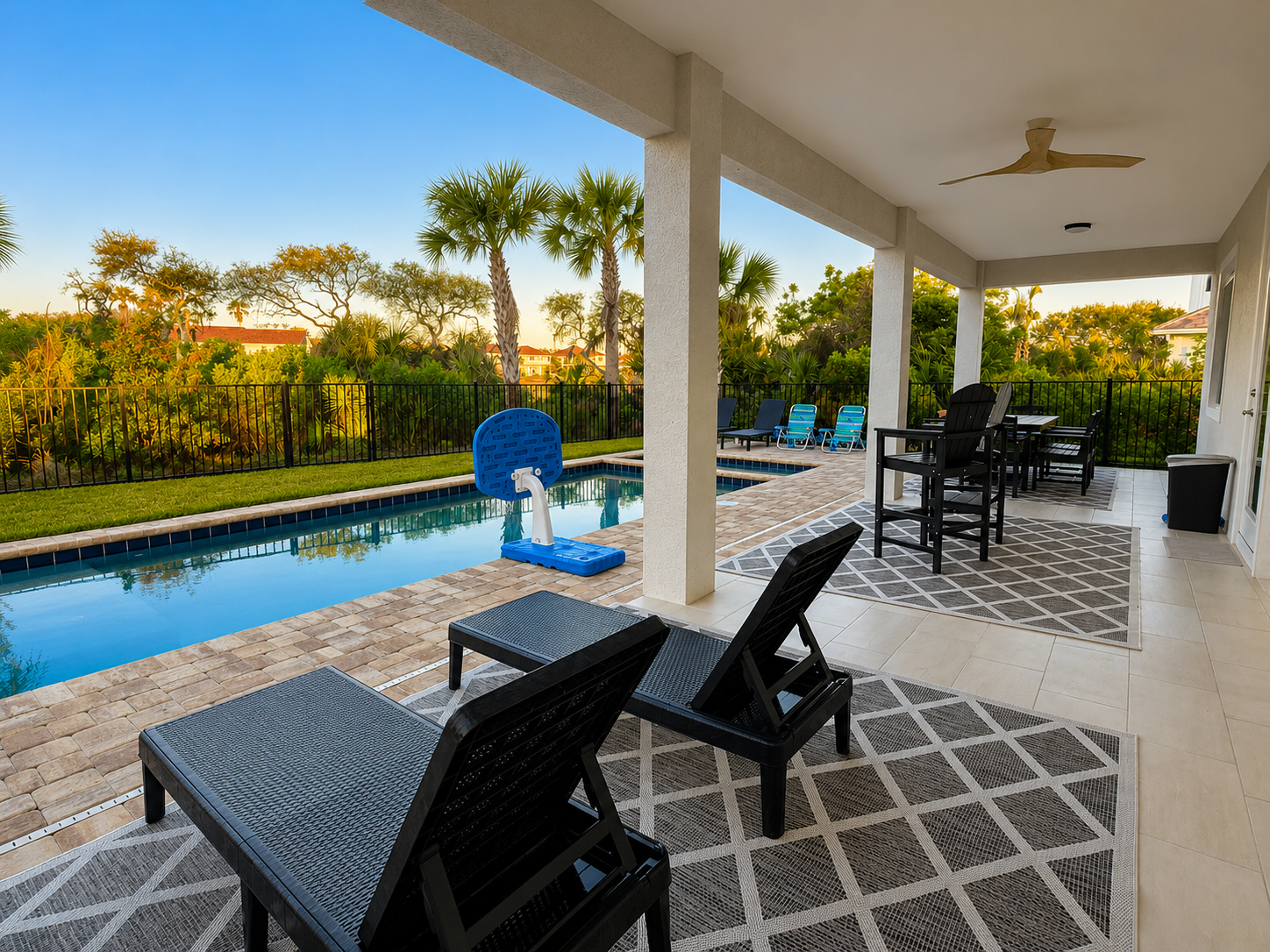Cannonballs, poolside hoops, and dinner on the lanai—this private pool is where your family's best days play out. Splash till the sun dips low, then gather at the table just steps away. No crowds, no waiting, just your people and endless fun.