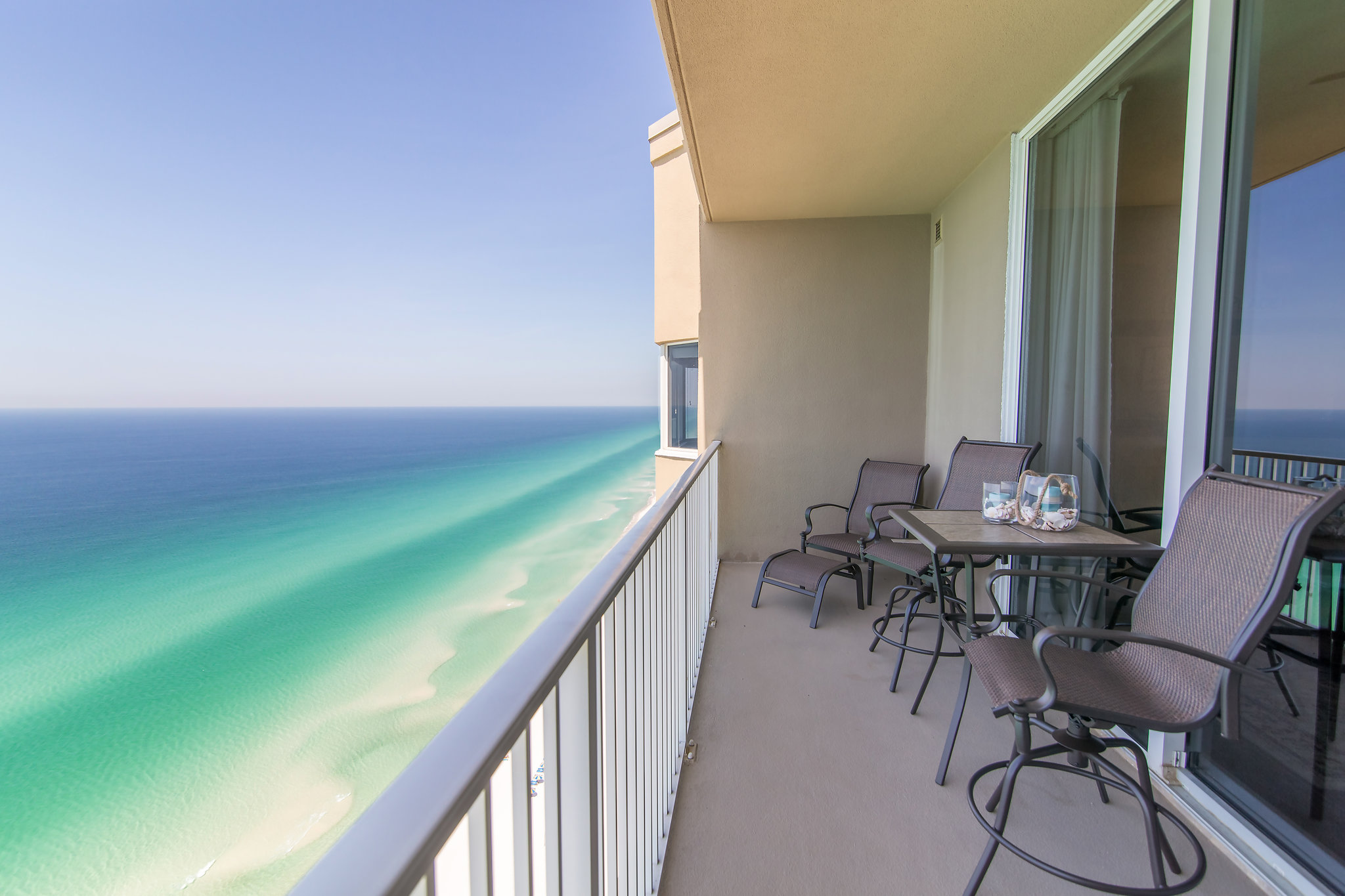 Amazing views and seating for 4 on our beachfront 