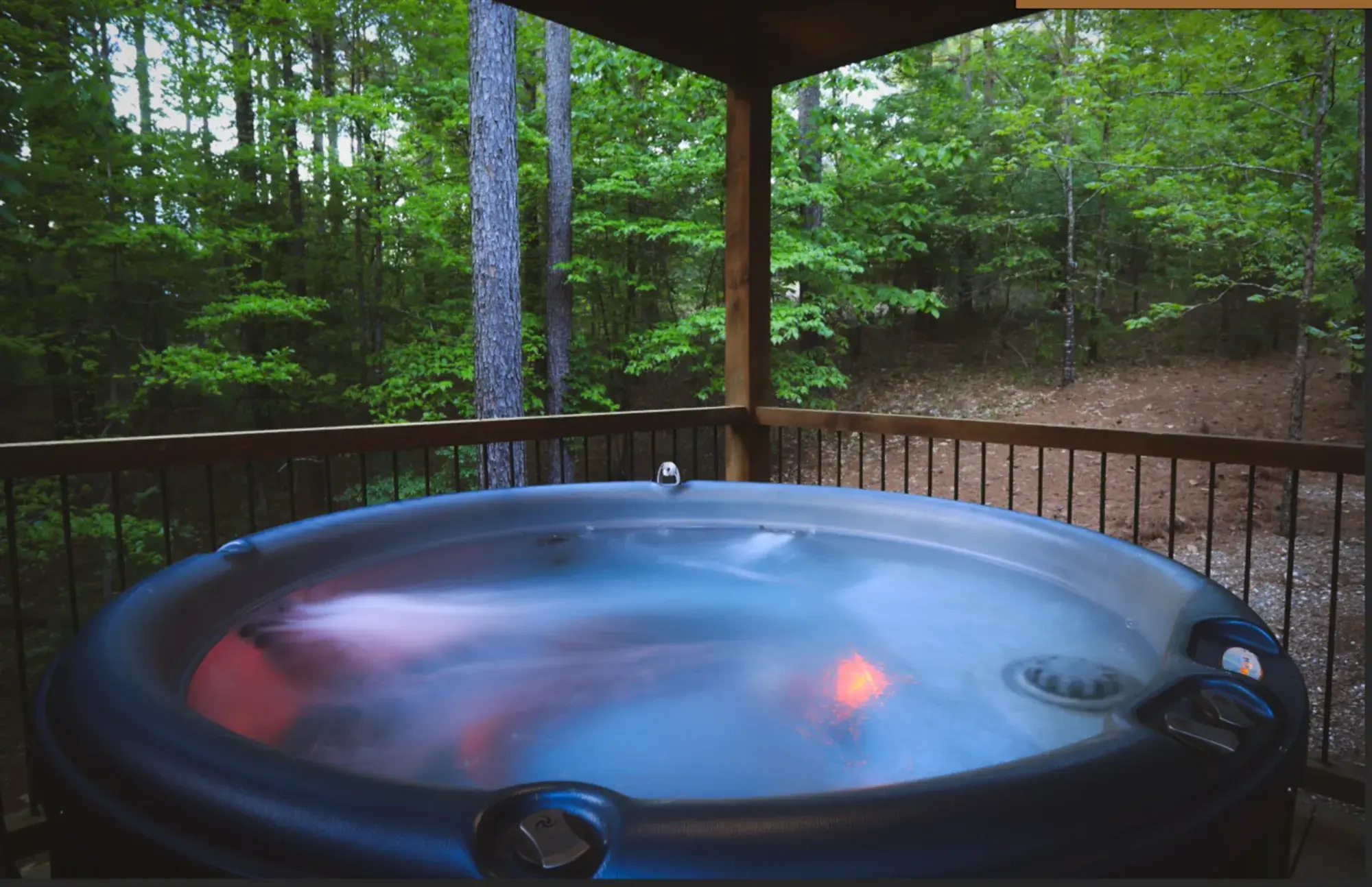 Hot Tub Retreat: Soak under the stars surrounded by serene forest vibes and soothing sounds!