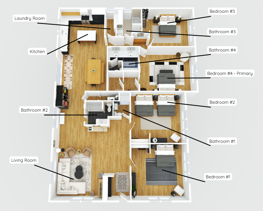 3D Floor Plan of entire unit