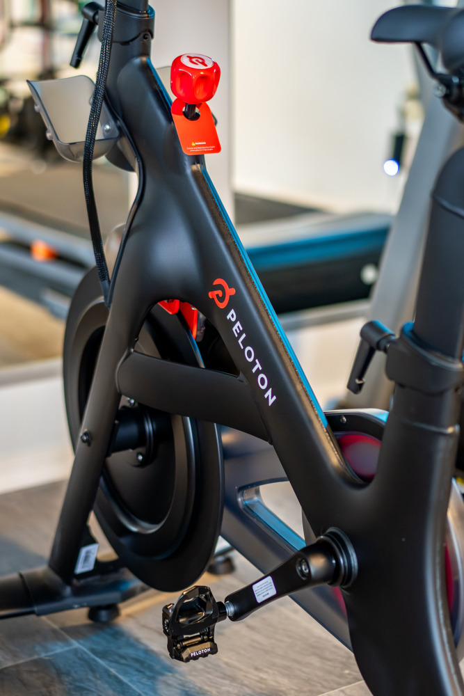 Peloton bike available for guests who want to keep up their fitness routine while traveling.
