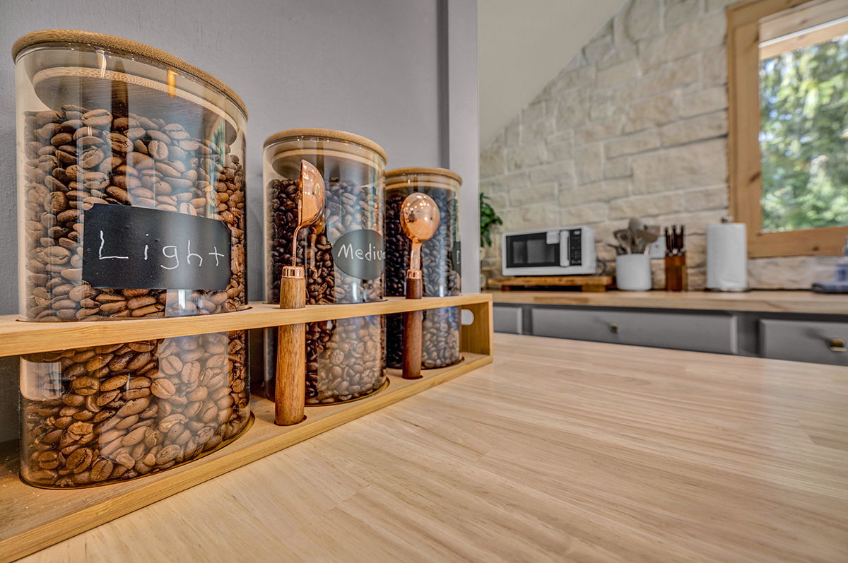 Coffee station with whole beans