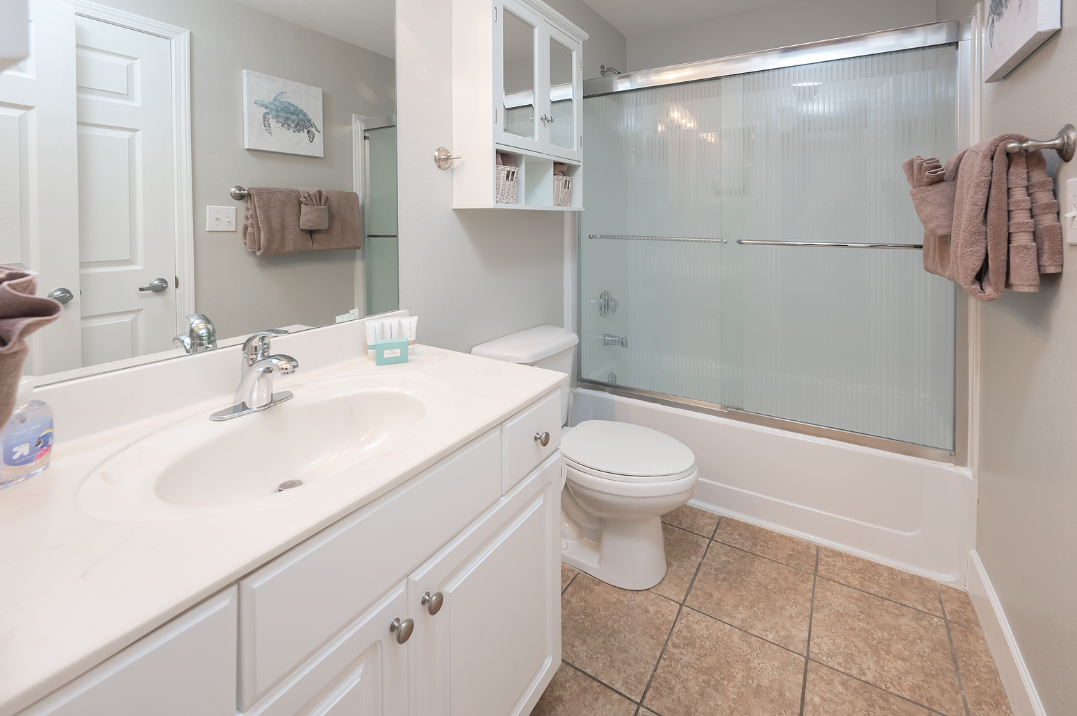 Bathroom with tub and shower combination 