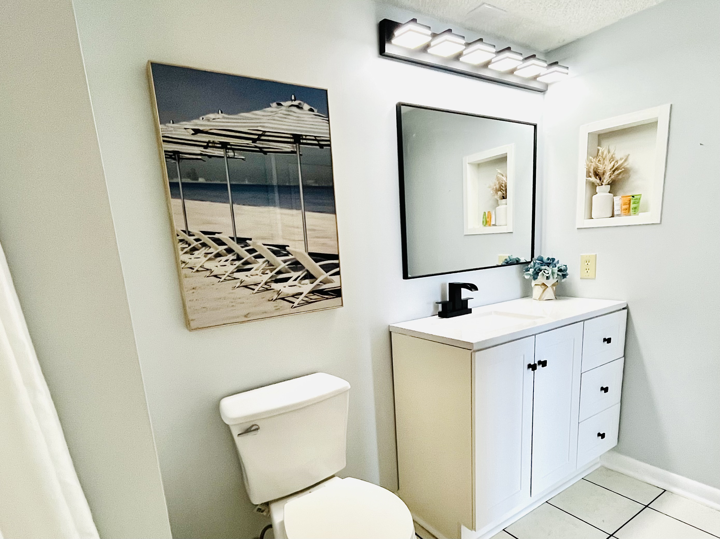 Fresh and spotless bathroom for your comfort.