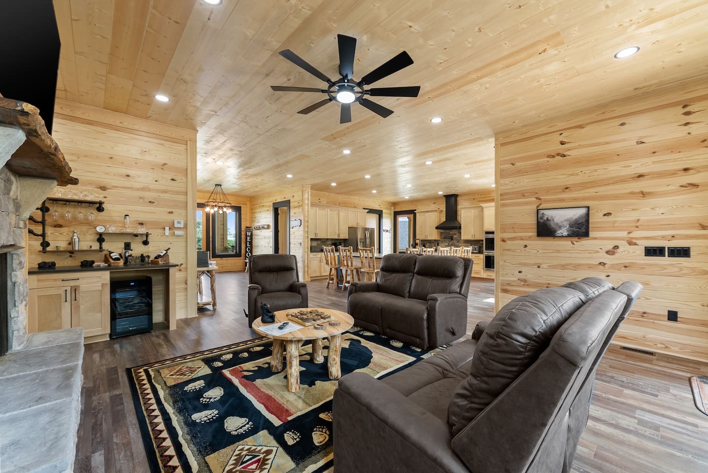 Enjoy seamless flow between the living room, dining area, and gourmet kitchen—ideal for entertaining large groups or family gatherings in style.