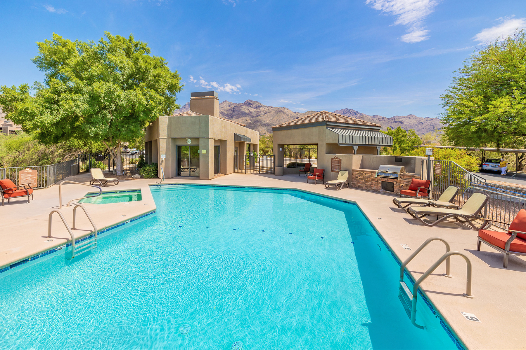 Heated POOLS . . .  year-round. One of three total community pools.