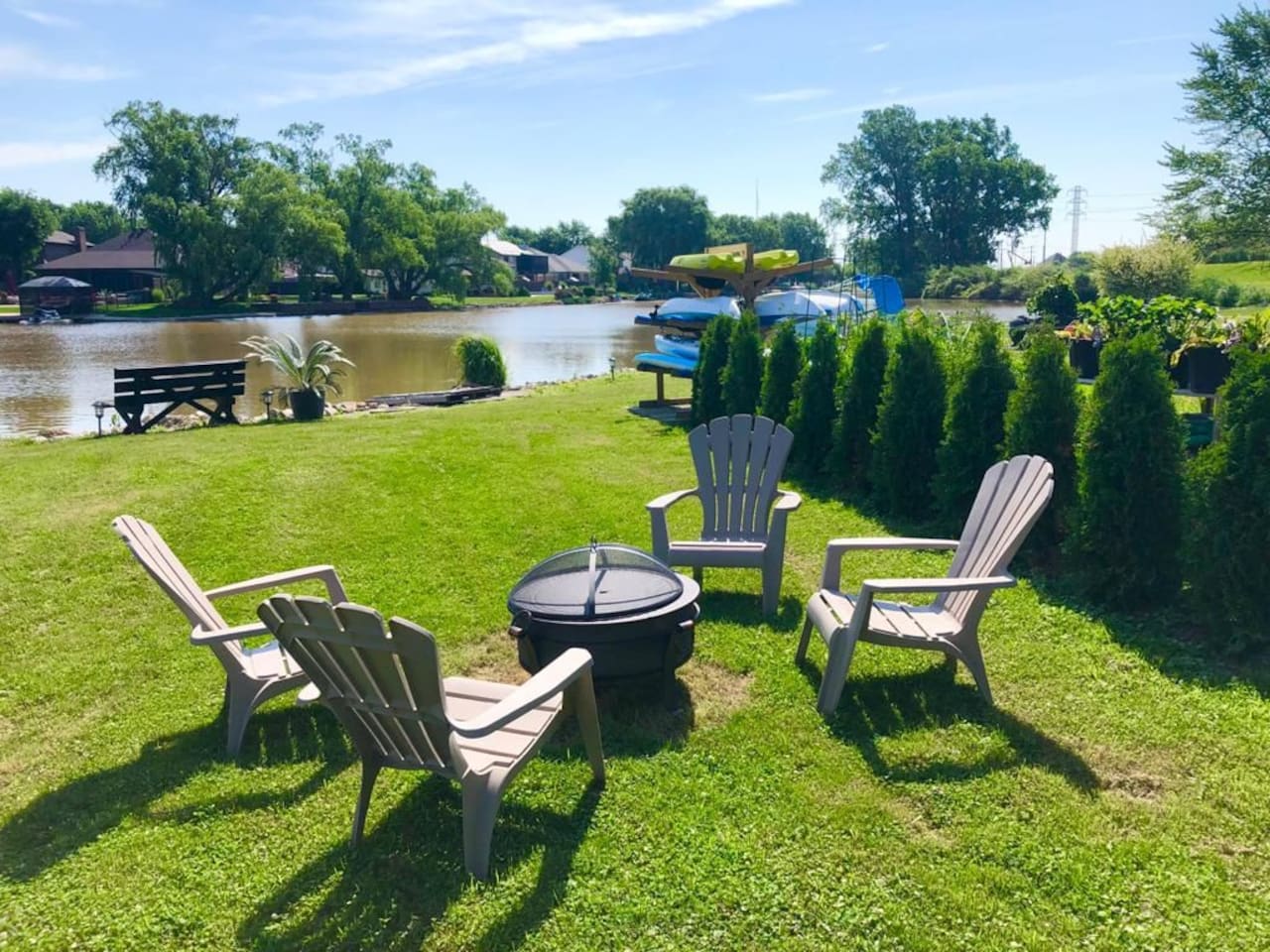 Bonfire on the river. Firewood not included 