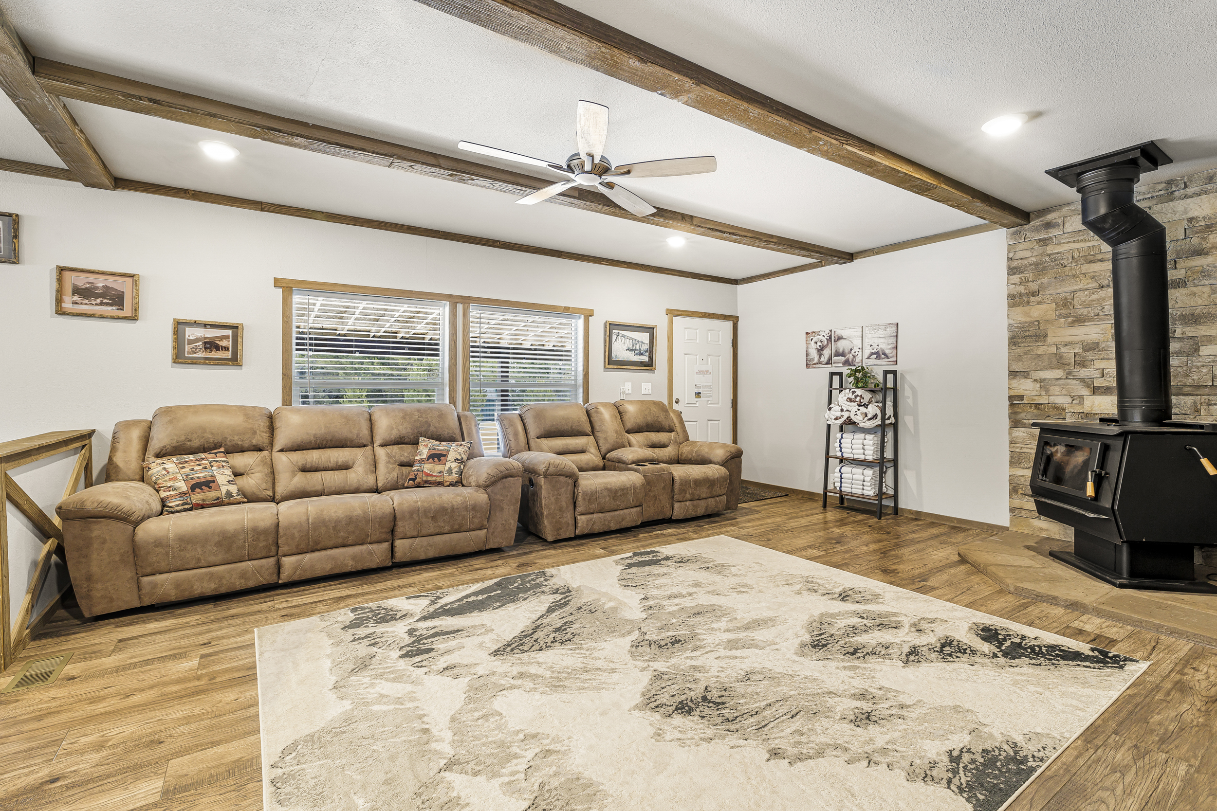 Main living room, wood stove not for guests use