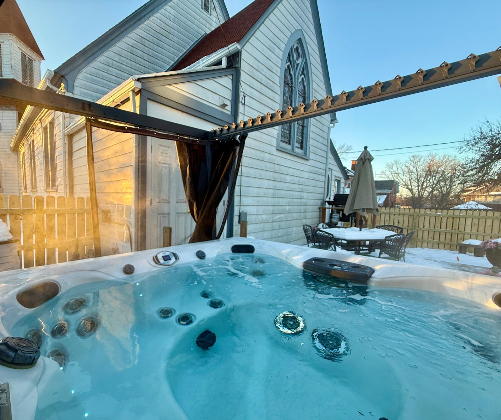 The ultimate winter amenity—hot tub included
