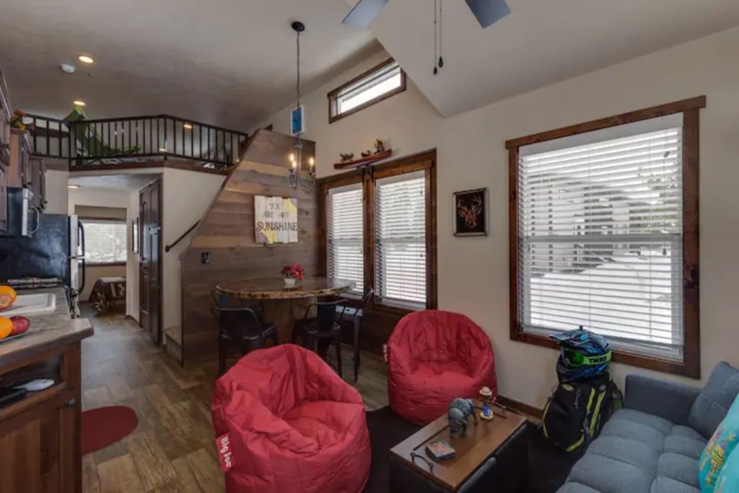 Living room and dining area