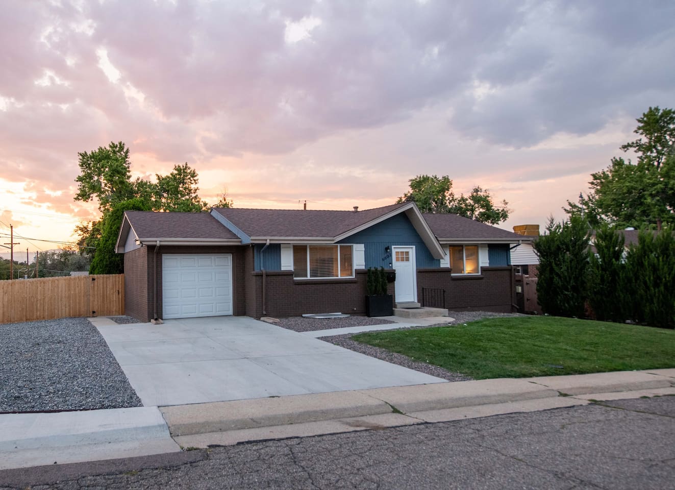 Front of house and path to entrance and access to rear fenced yard