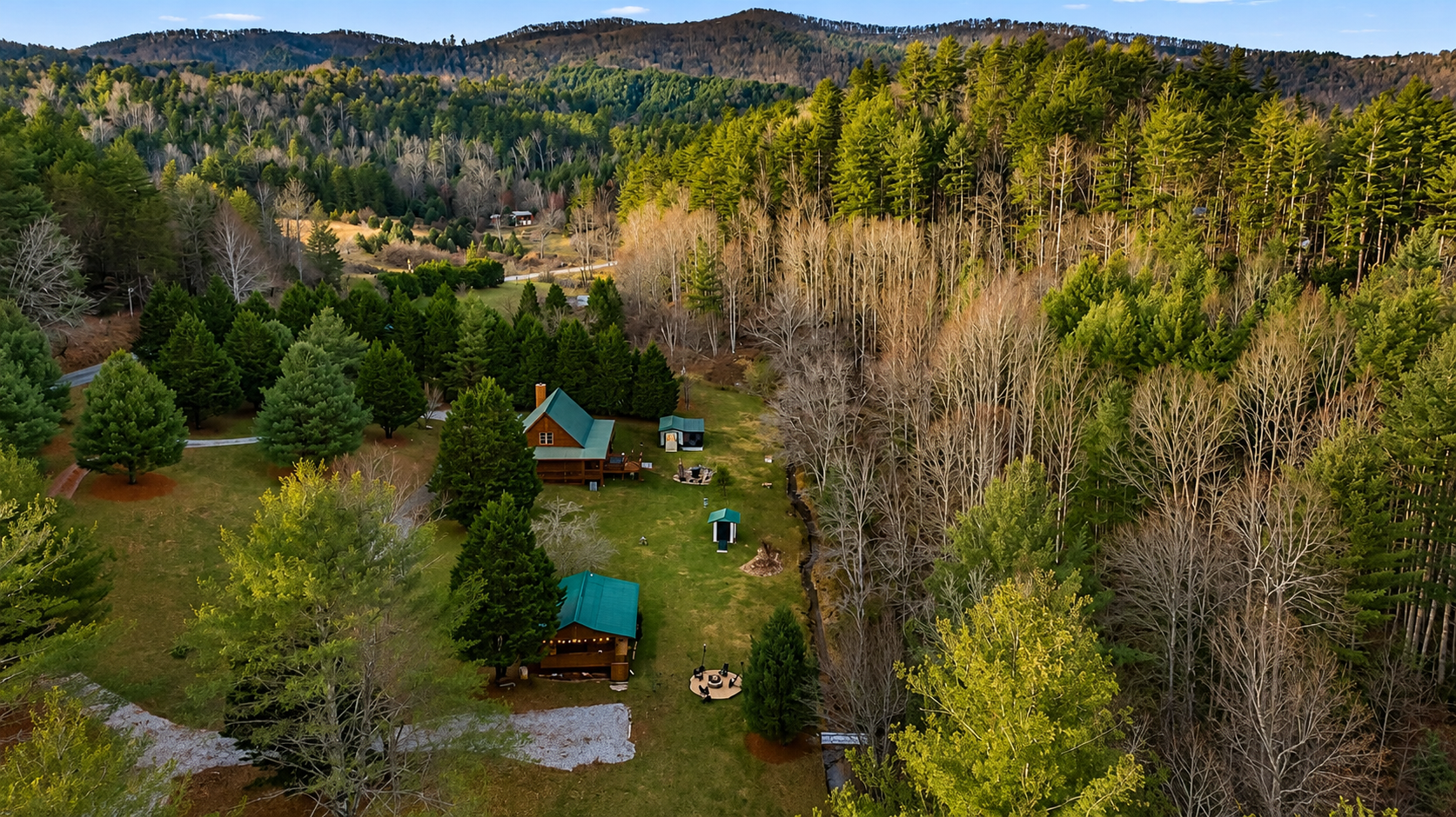 Aerial View of T&T II Cabin full property