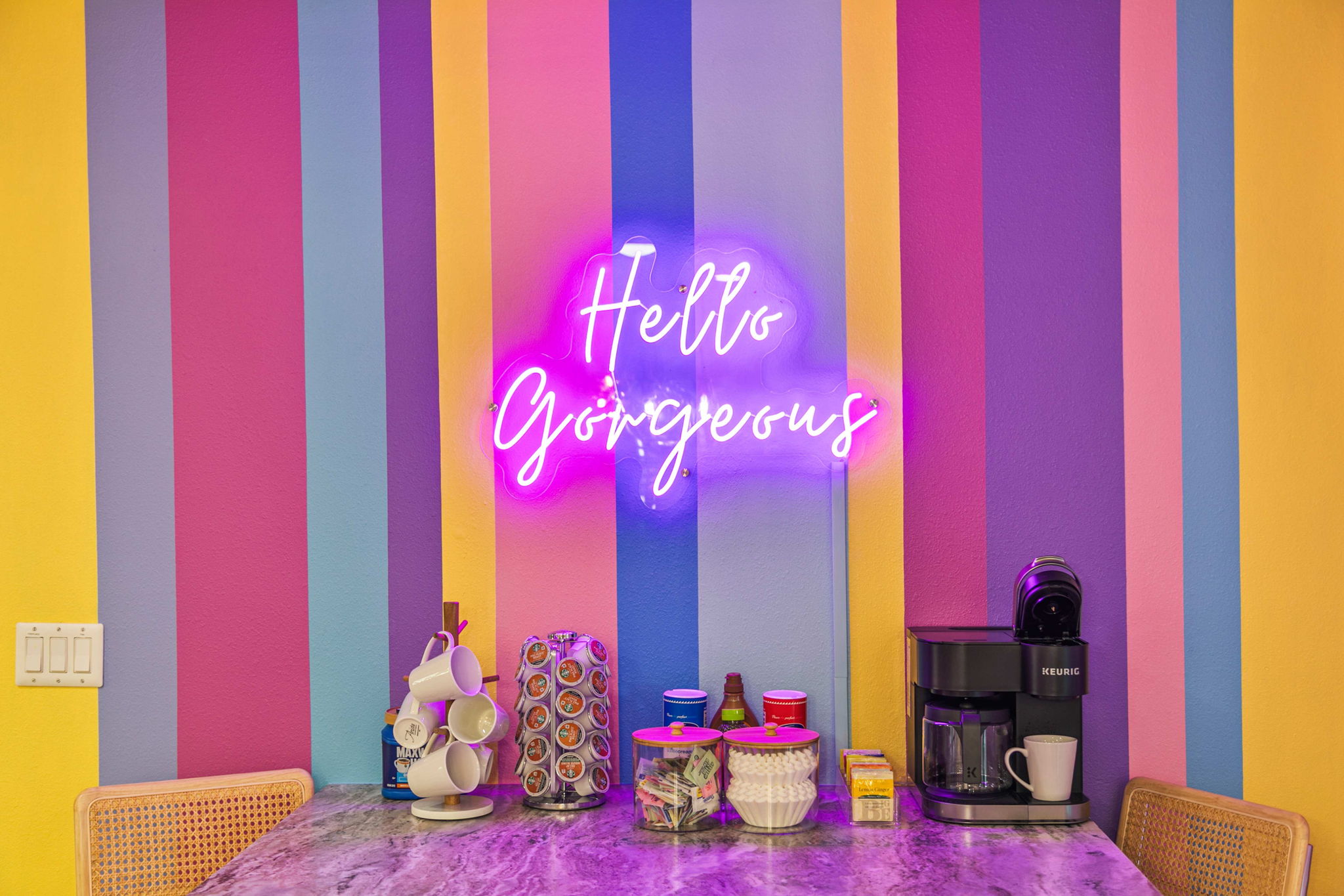 Fully stocked coffee station! So delicious!