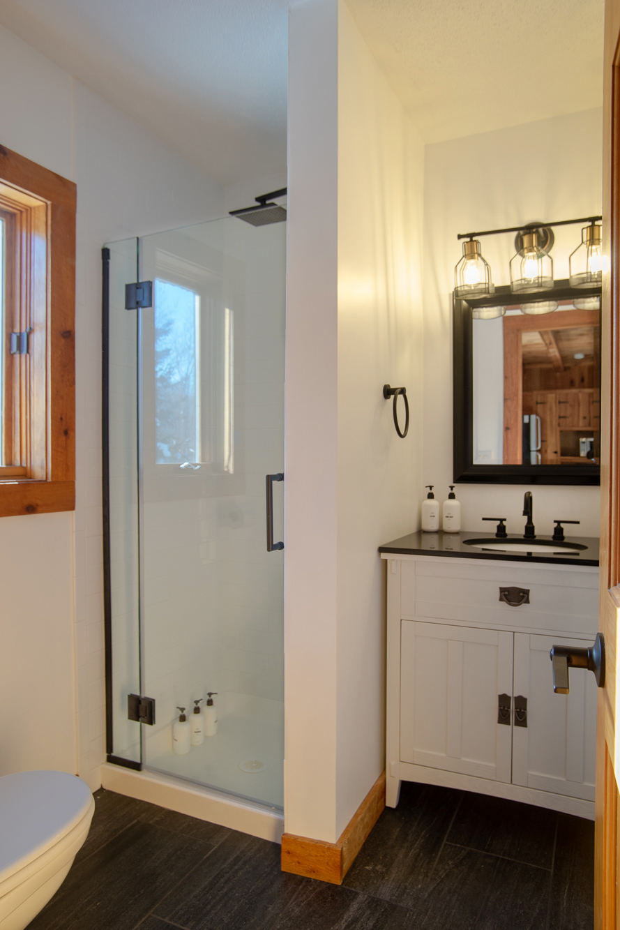 Hand soap, lotion, body wash, shampoo, and conditioner provided. Each bathroom has its own set.