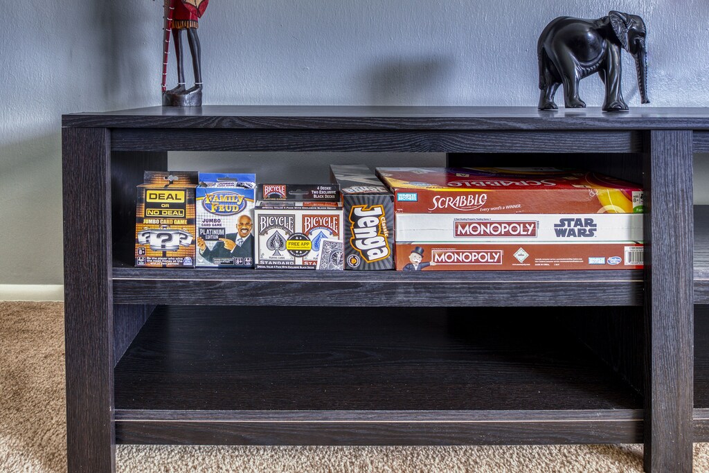 Lots of board games for our guests to enjoy a quiet evening at home.