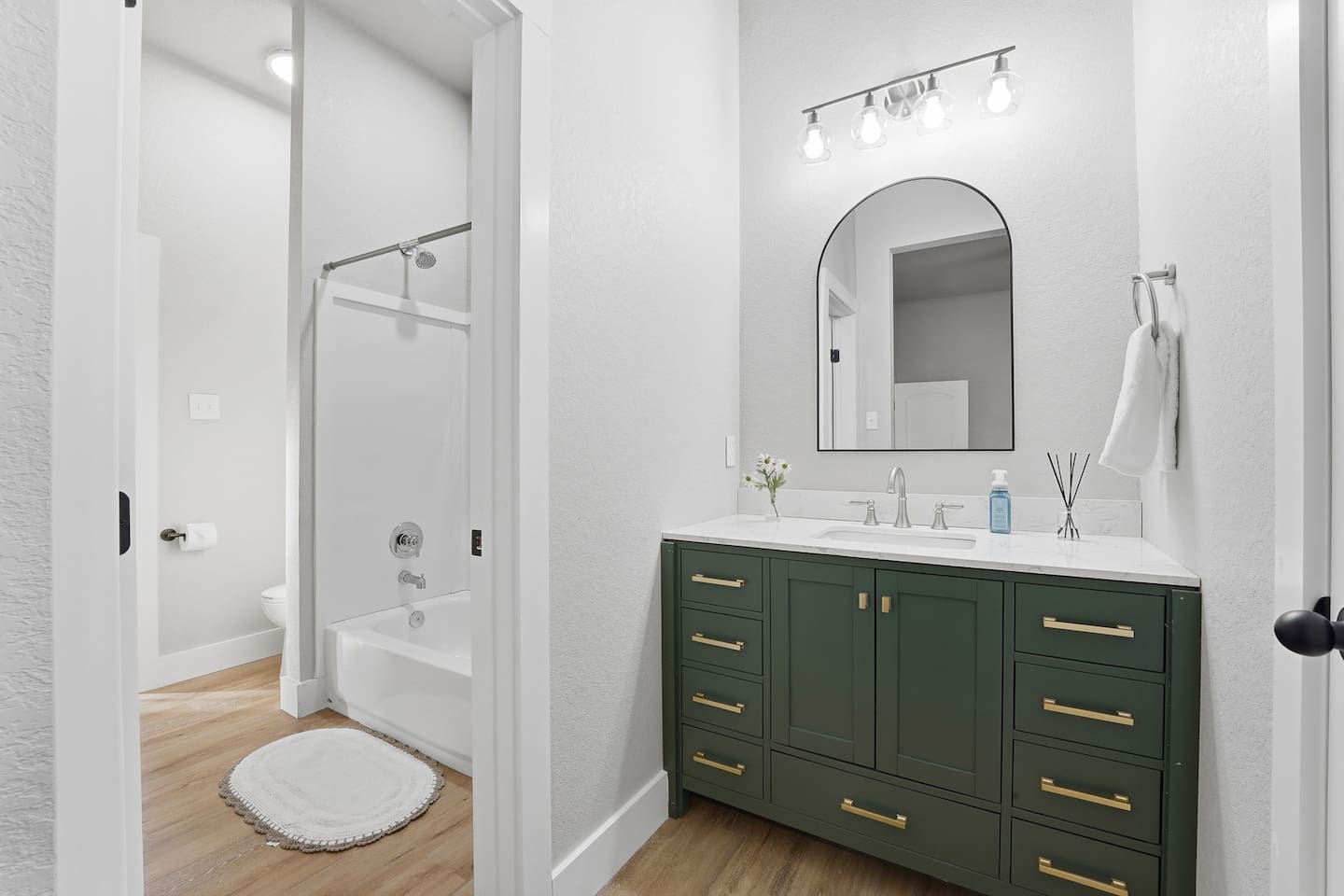The Jack & Jill bathroom provides a vanity unit to each bedroom 2 & 3 with the shower and toilet being shared 