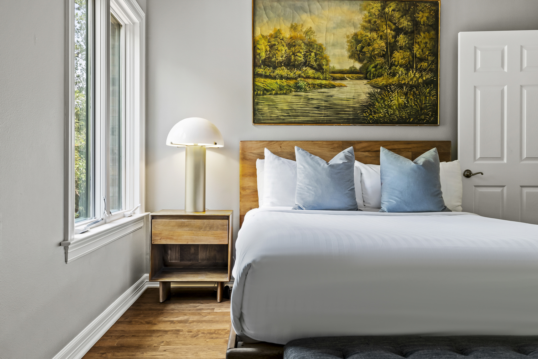 Bedroom 5 - Queen bed, full length closet storage.