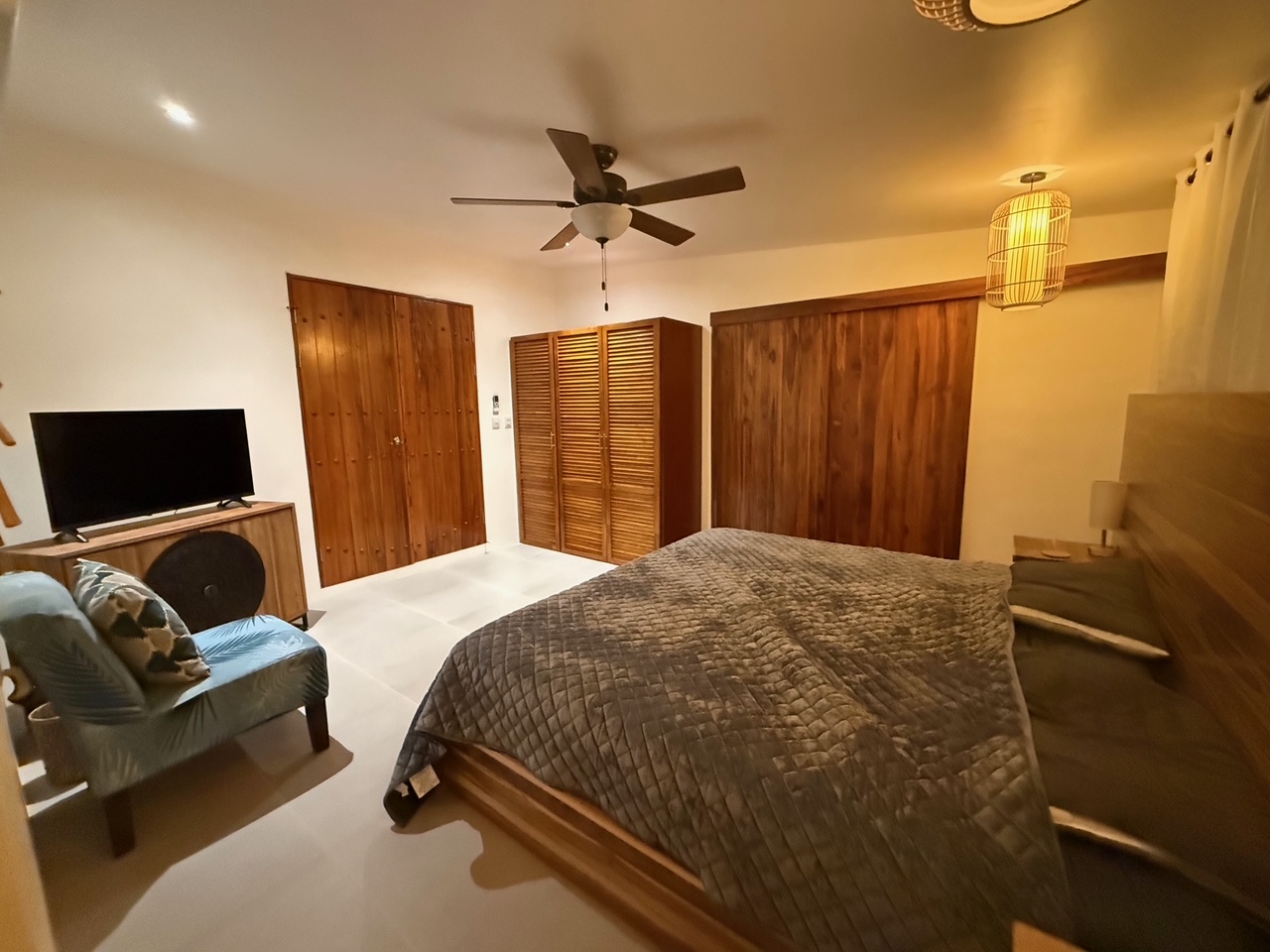 Bedroom 3 showing barn doors shut to the sitting room/kid bedroom
