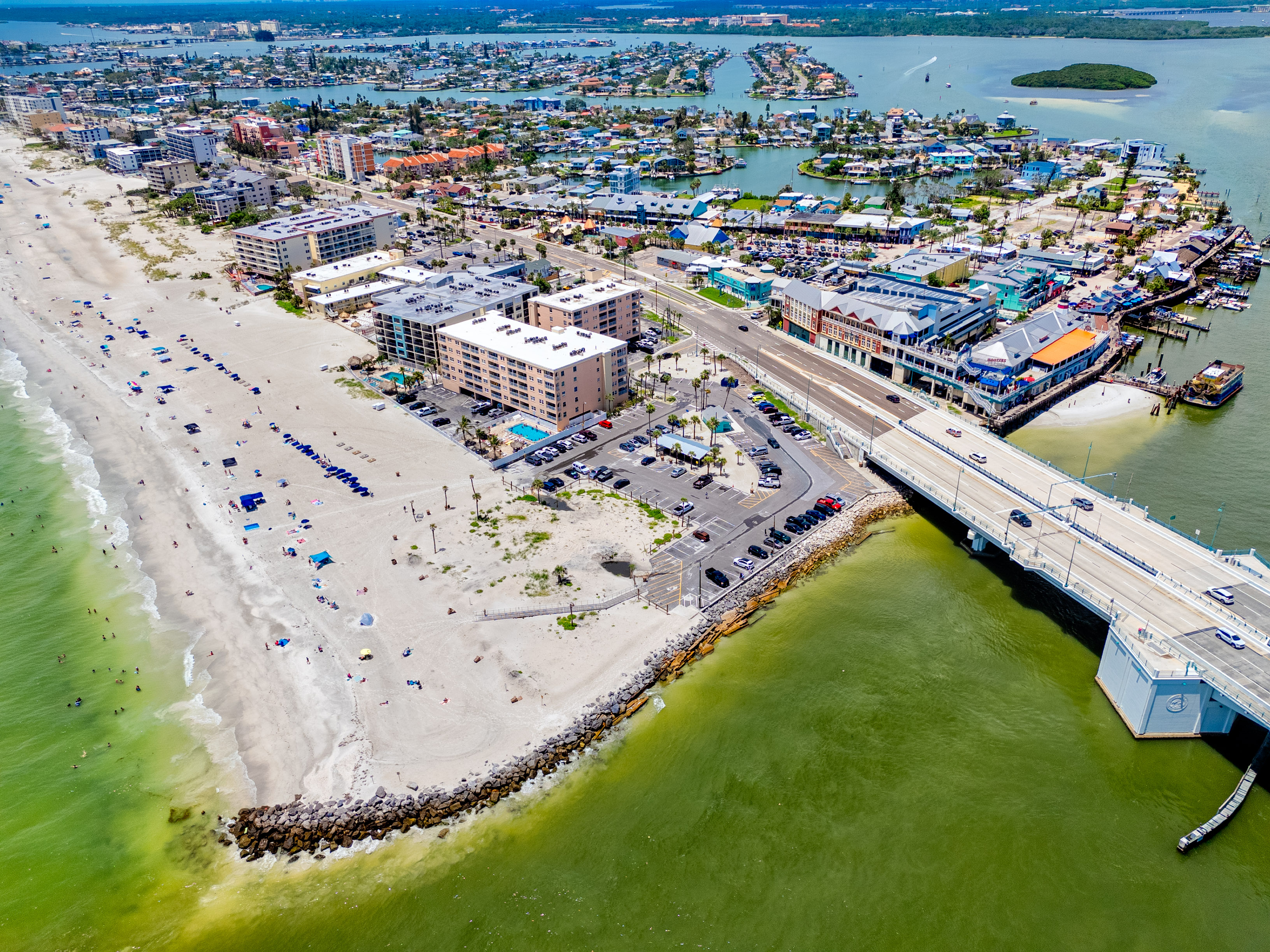 Aerial of Johns Pass Boardwalk Nearby