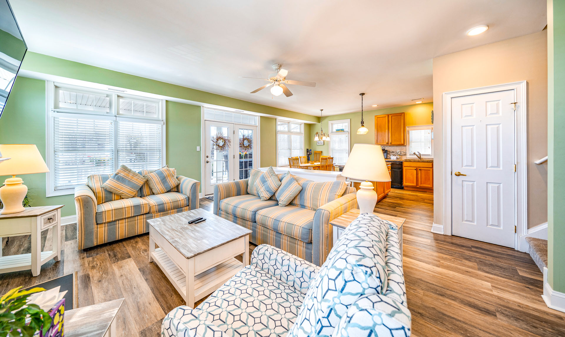 Living room area with plush seating