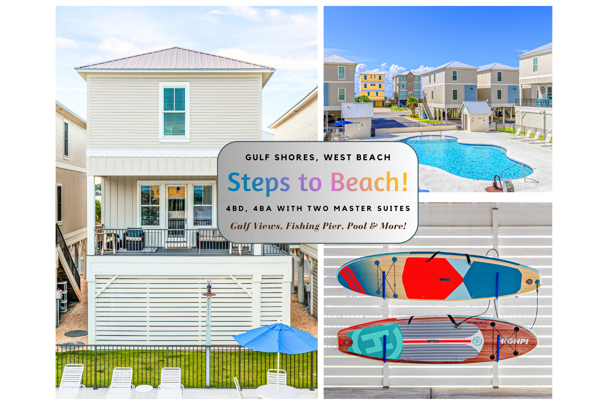 4bed/4bath Cottage in West Beach, Gulf Shores. Amenities galore! 