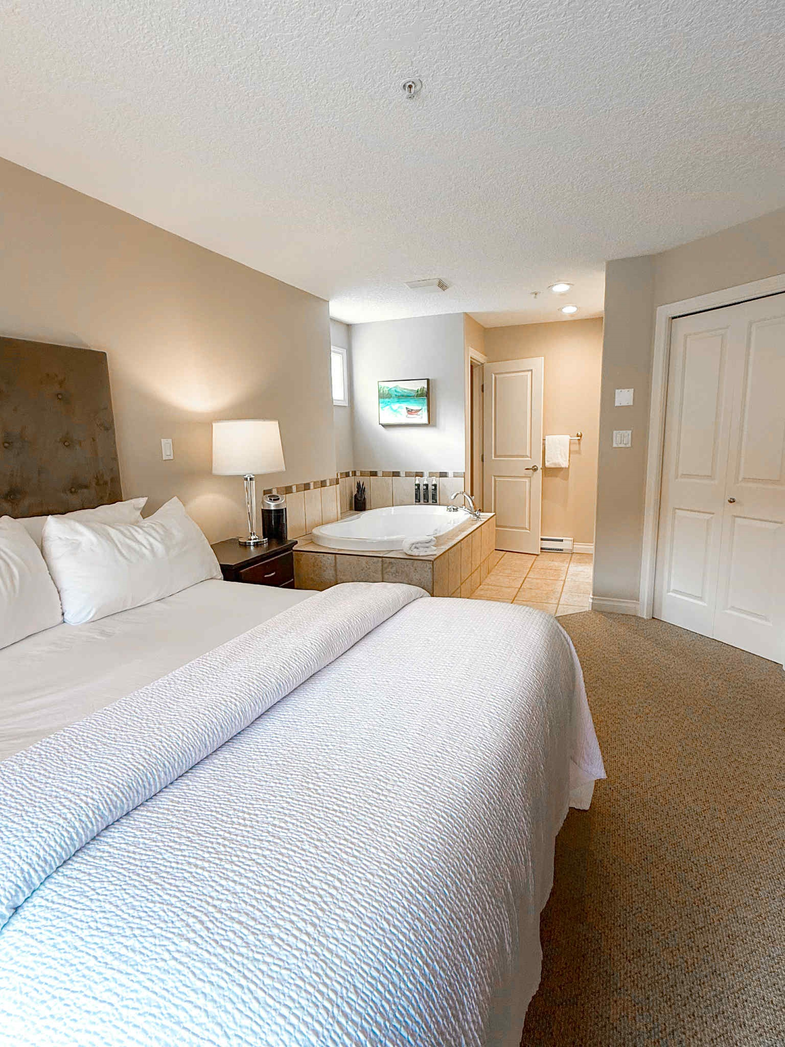 Unit A - primary bedroom - view on in room soaker tub!