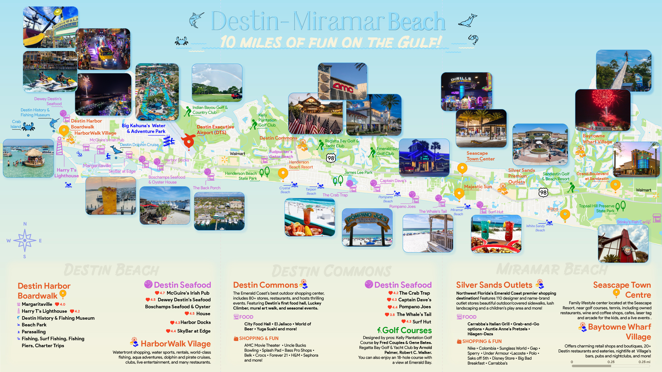Majestic Sun is centrally located and offers easy access to all the awesome shopping, dining, and attractions that Destin and Miramar Beach have to offer!