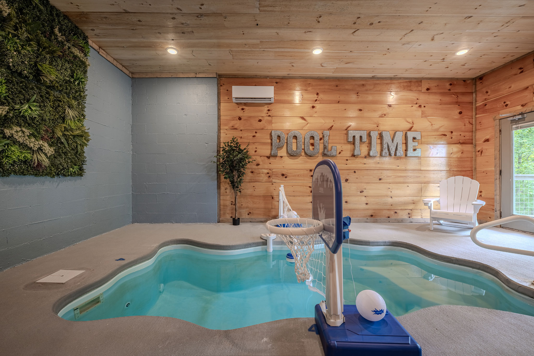 The Hidden Oasis is your private heated indoor pool, designed for year-round fun at Blue Smoke Outpost.