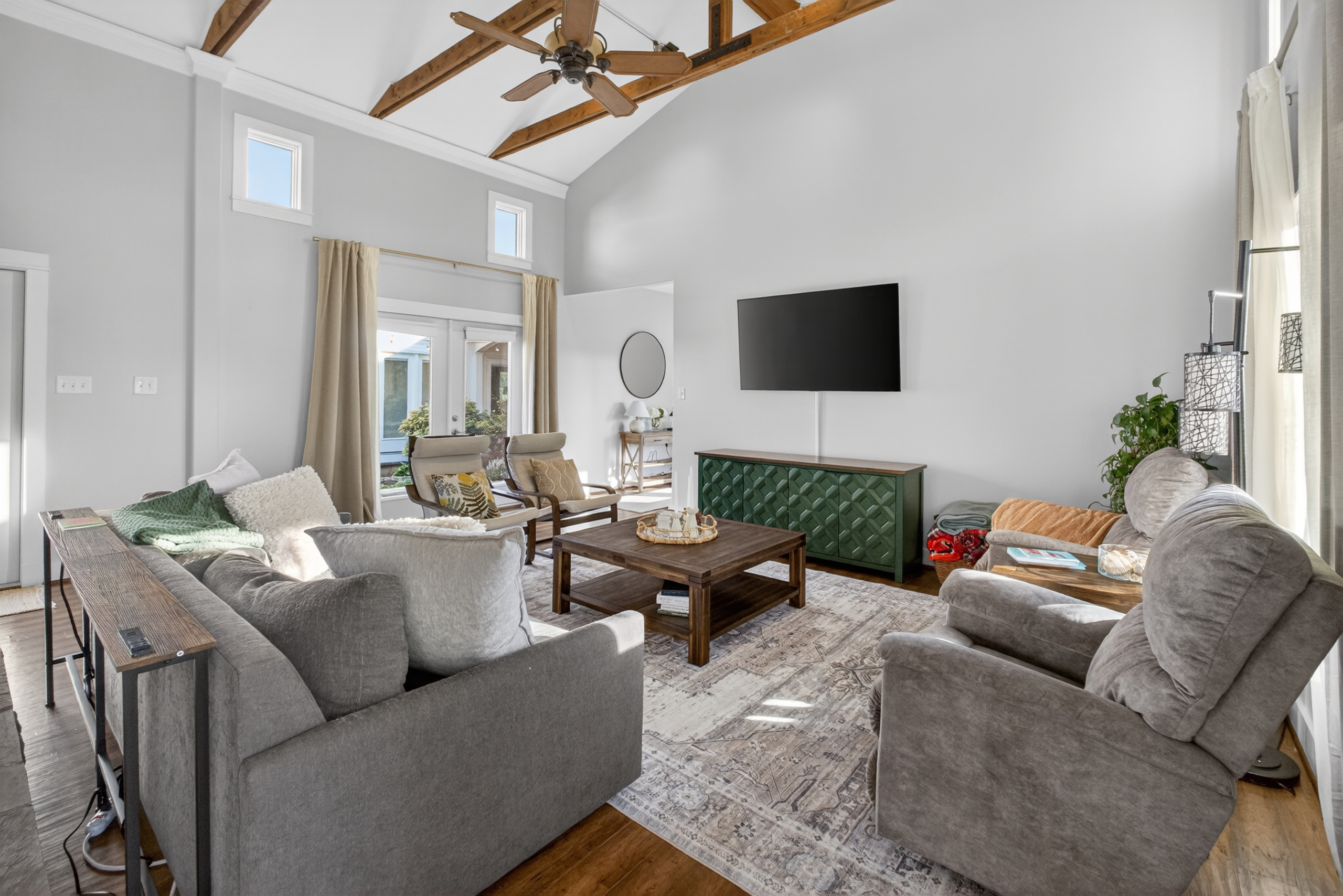 Comfortable seating for movie nights or relaxing